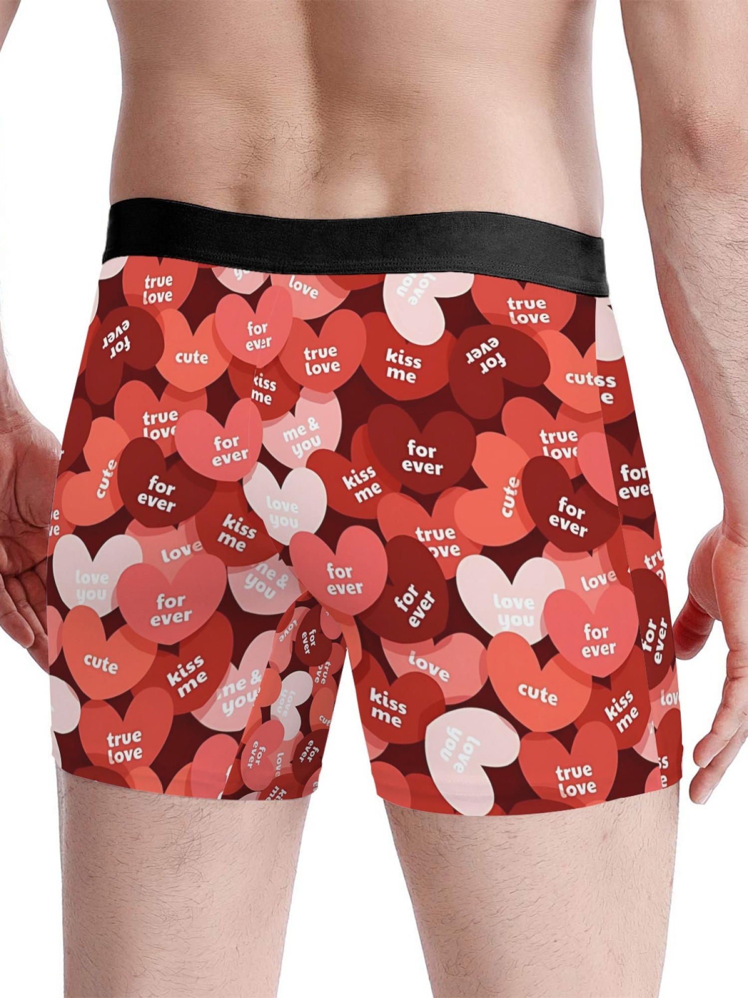 "Candy Love" Men's Boxer Briefs & Socks Set | Romantic Conversation Hearts Gift Bundle