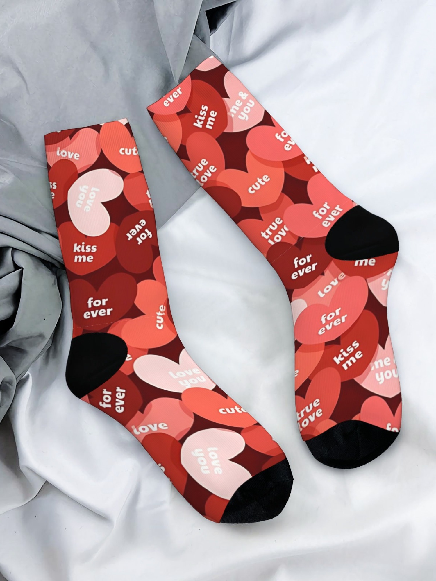"Candy Love" Men's Boxer Briefs & Socks Set | Romantic Conversation Hearts Gift Bundle