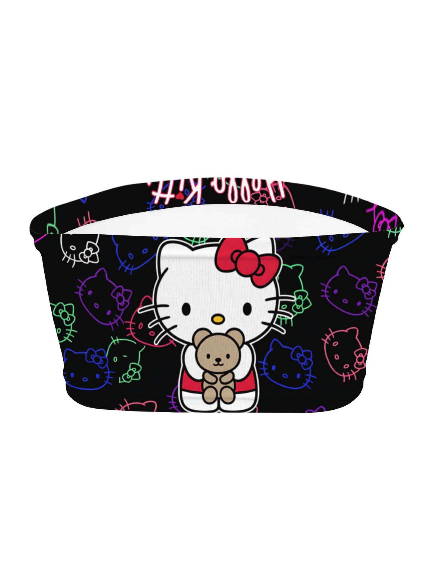 "Neon Kitty" Cute Cat Tube Top | Y2K Aesthetic Strapless Crop Top