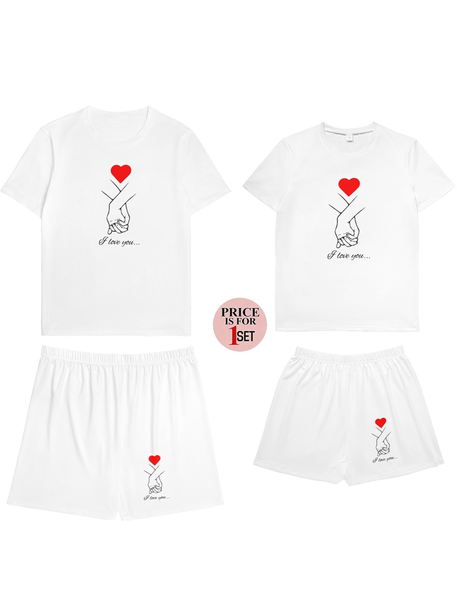 "Eternal Love" Matching Couple Set – T-Shirt & Shorts Summer Streetwear Collection