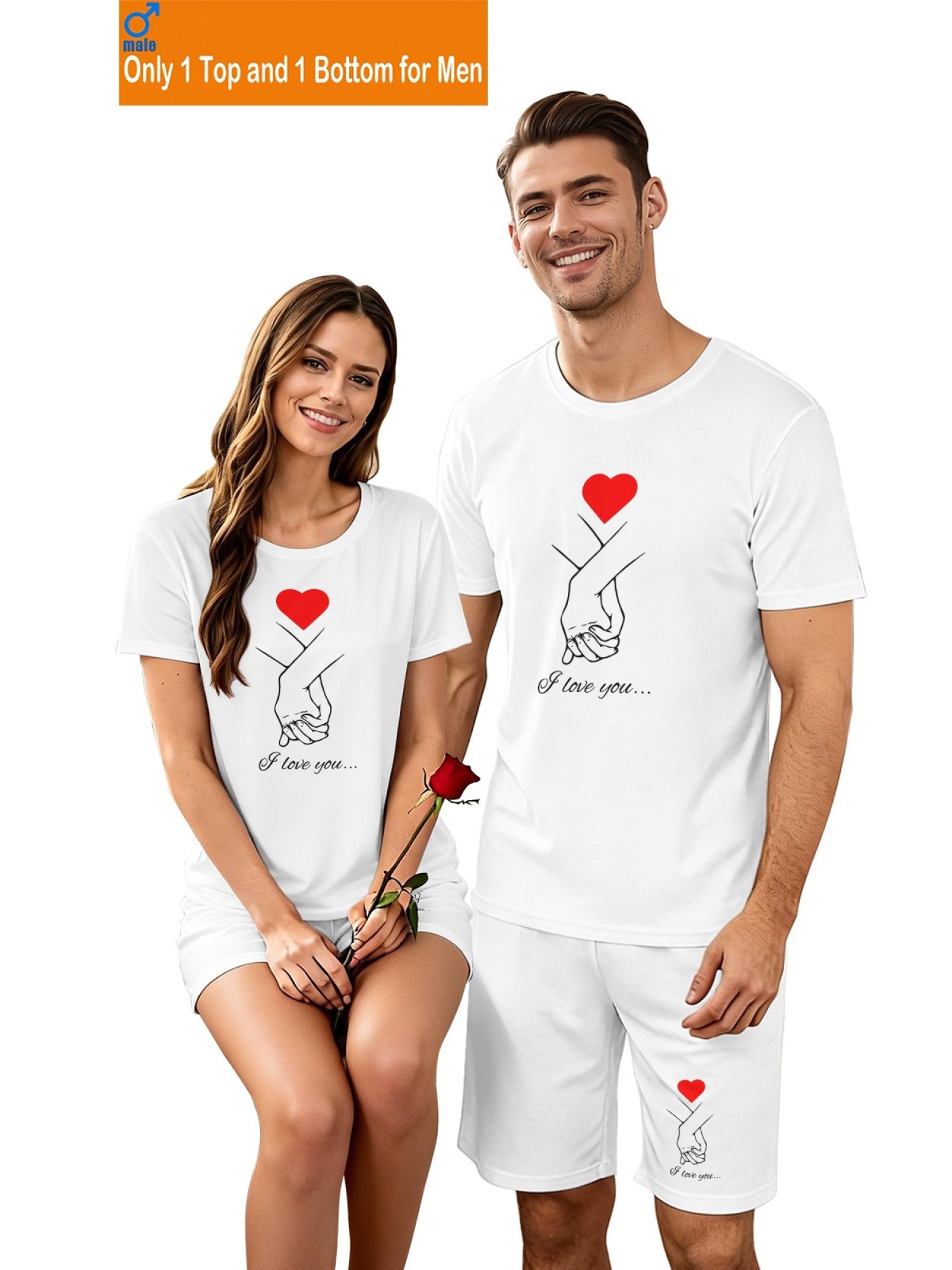 "Eternal Love" Matching Couple Set – T-Shirt & Shorts Summer Streetwear Collection