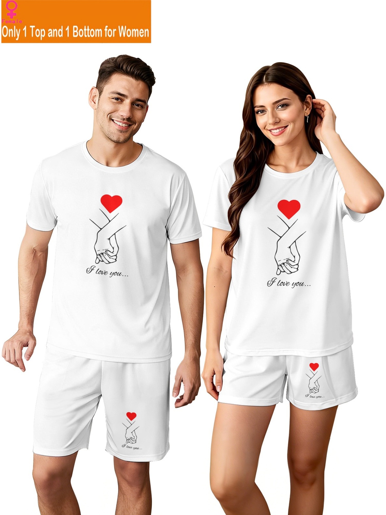 "Eternal Love" Matching Couple Set – T-Shirt & Shorts Summer Streetwear Collection