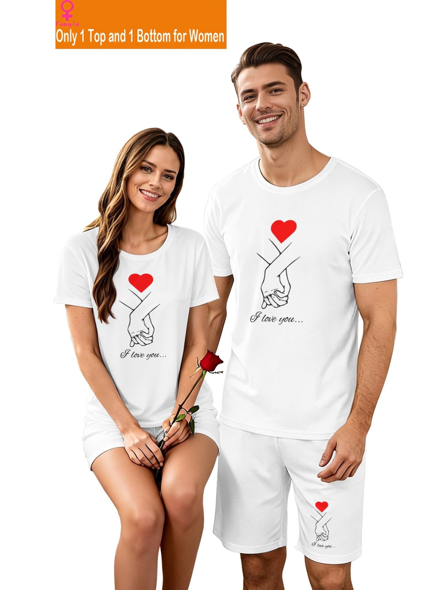 "Eternal Love" Matching Couple Set – T-Shirt & Shorts Summer Streetwear Collection