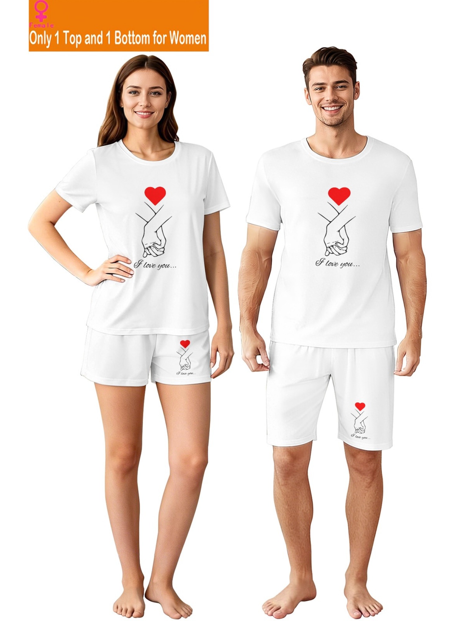 "Eternal Love" Matching Couple Set – T-Shirt & Shorts Summer Streetwear Collection