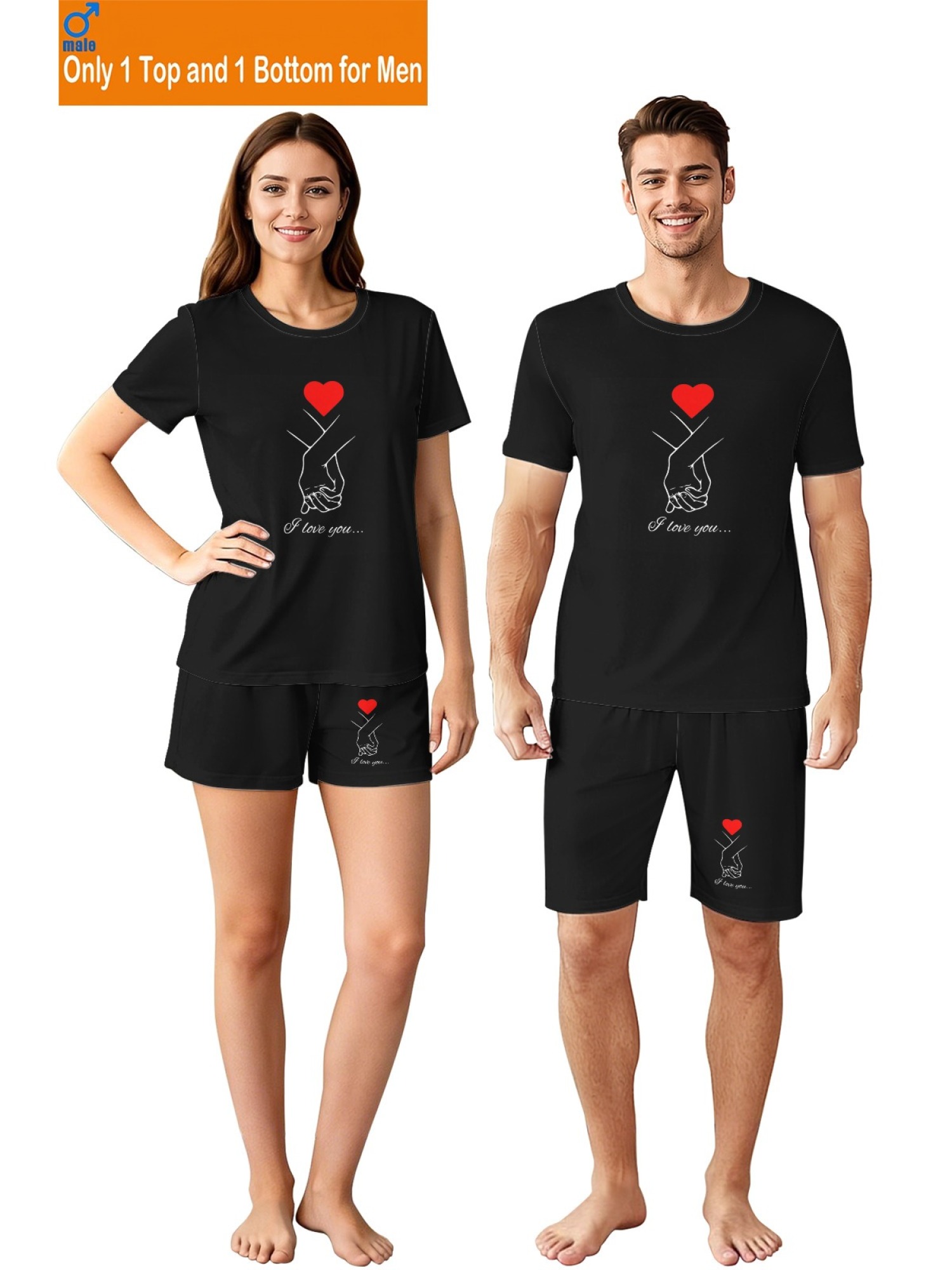 "Eternal Love" Matching Couple Set – T-Shirt & Shorts Summer Streetwear Collection