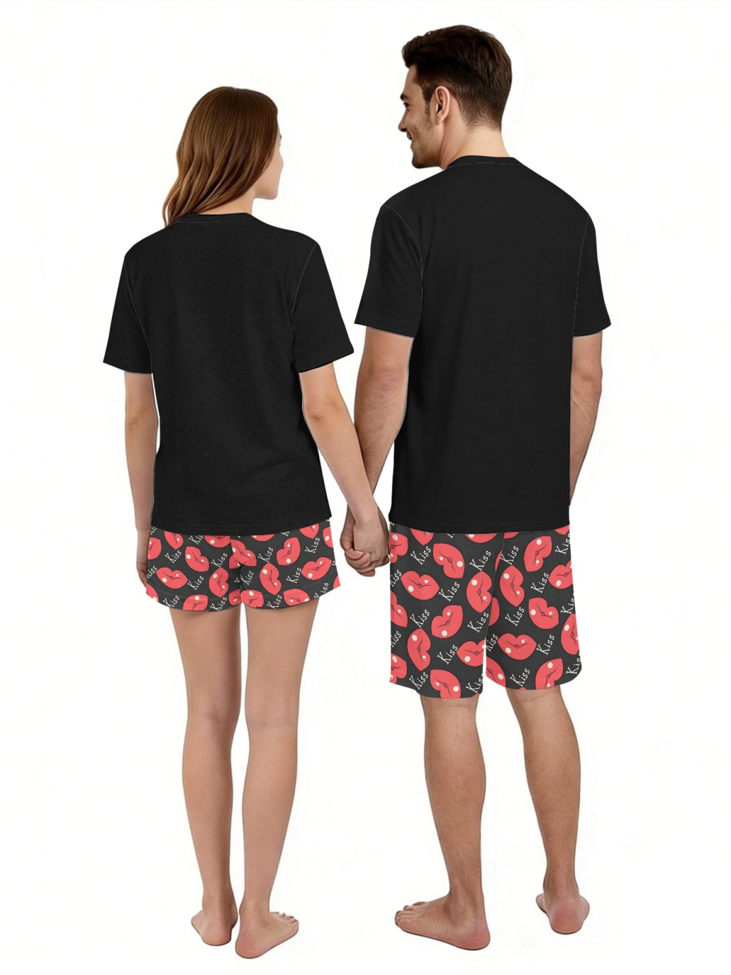 "Perfect Match" Couple T-Shirt & Shorts Set – Anniversary & LOVE Editions (Black/White)