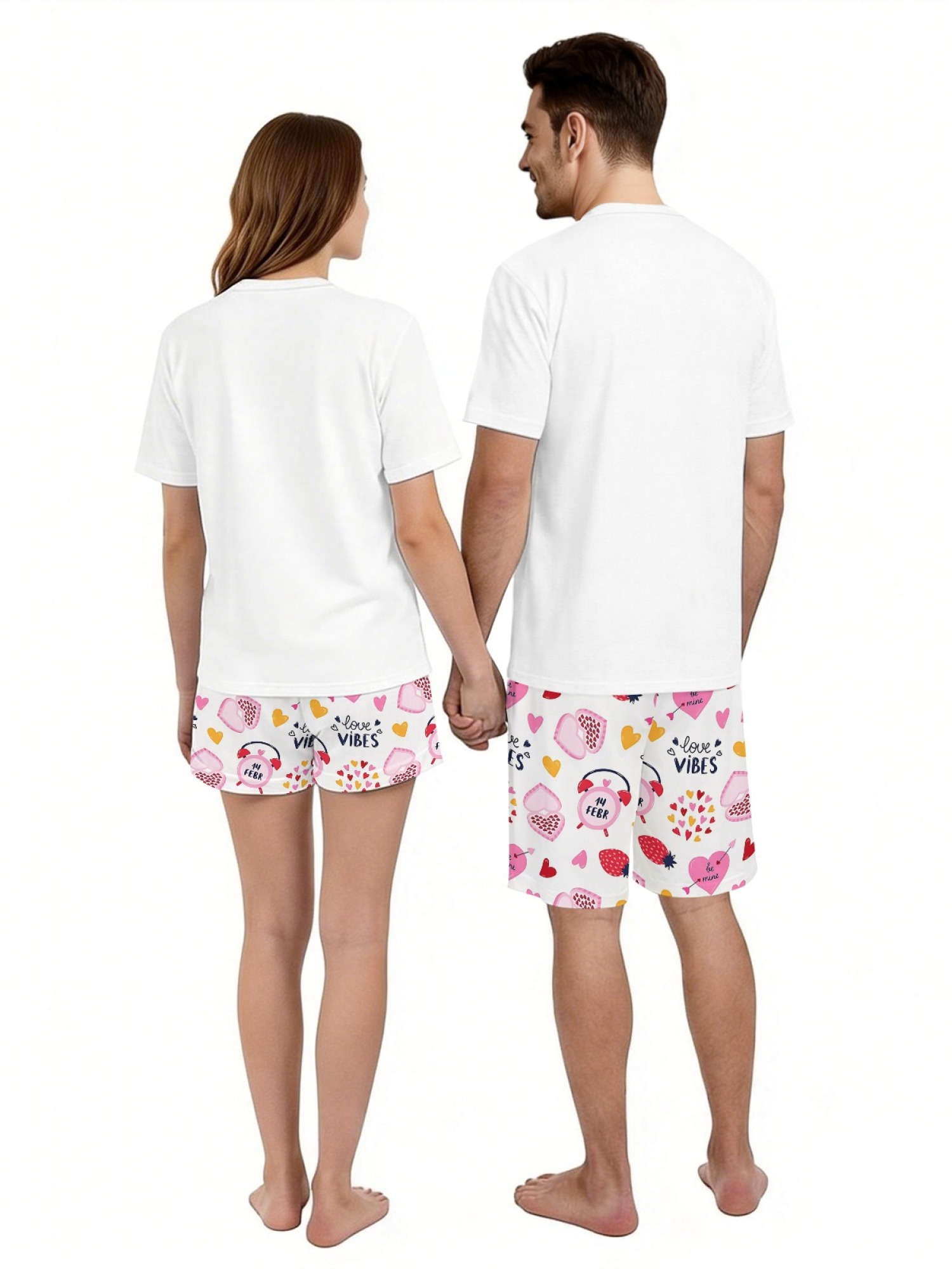 "True Love" Matching Couple Streetwear Set – T-Shirt & Shorts Summer Collection