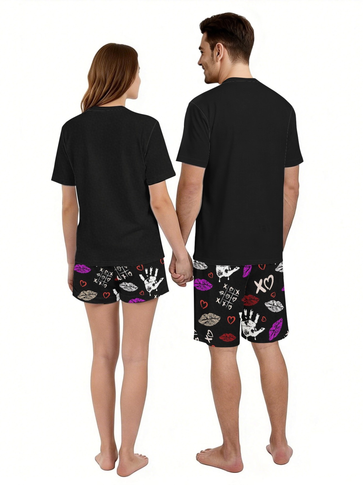"True Love" Matching Couple Streetwear Set – T-Shirt & Shorts Summer Collection