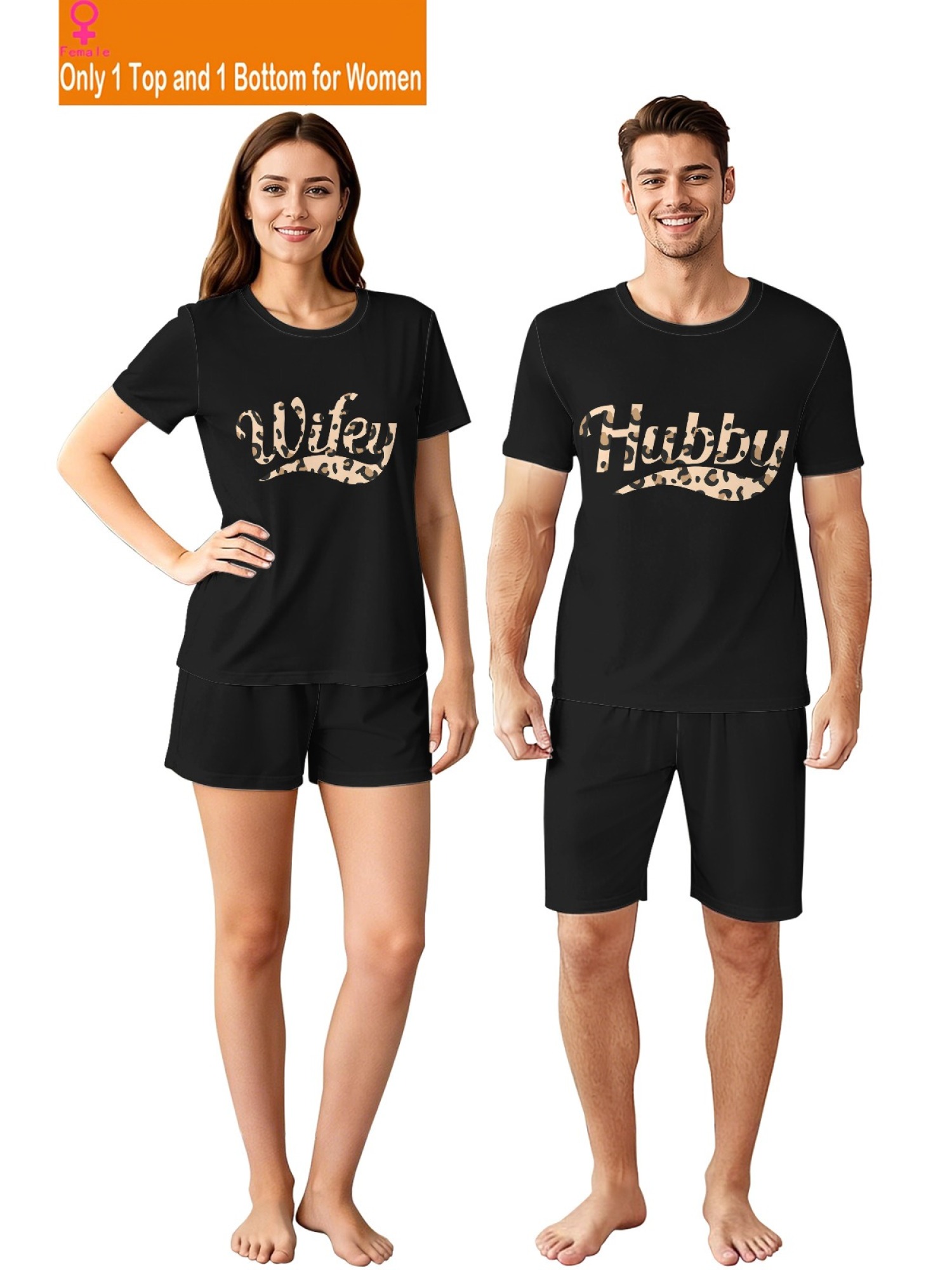 "Hubby & Wifey" Leopard Print Matching Couples Set | Wedding & Anniversary Outfit