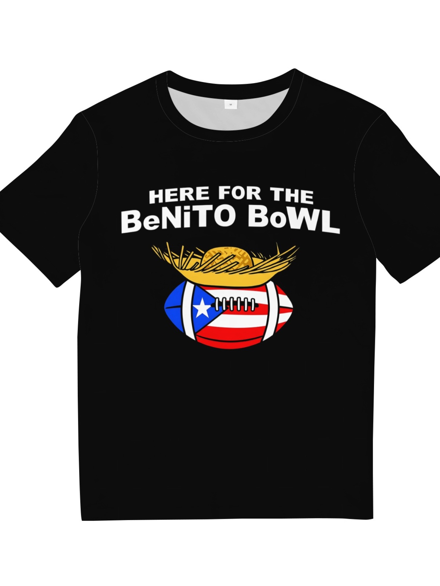 Benito Bowl Graphic T-Shirt - Puerto Rico Flag Football Fan Tee - Unisex Streetwear