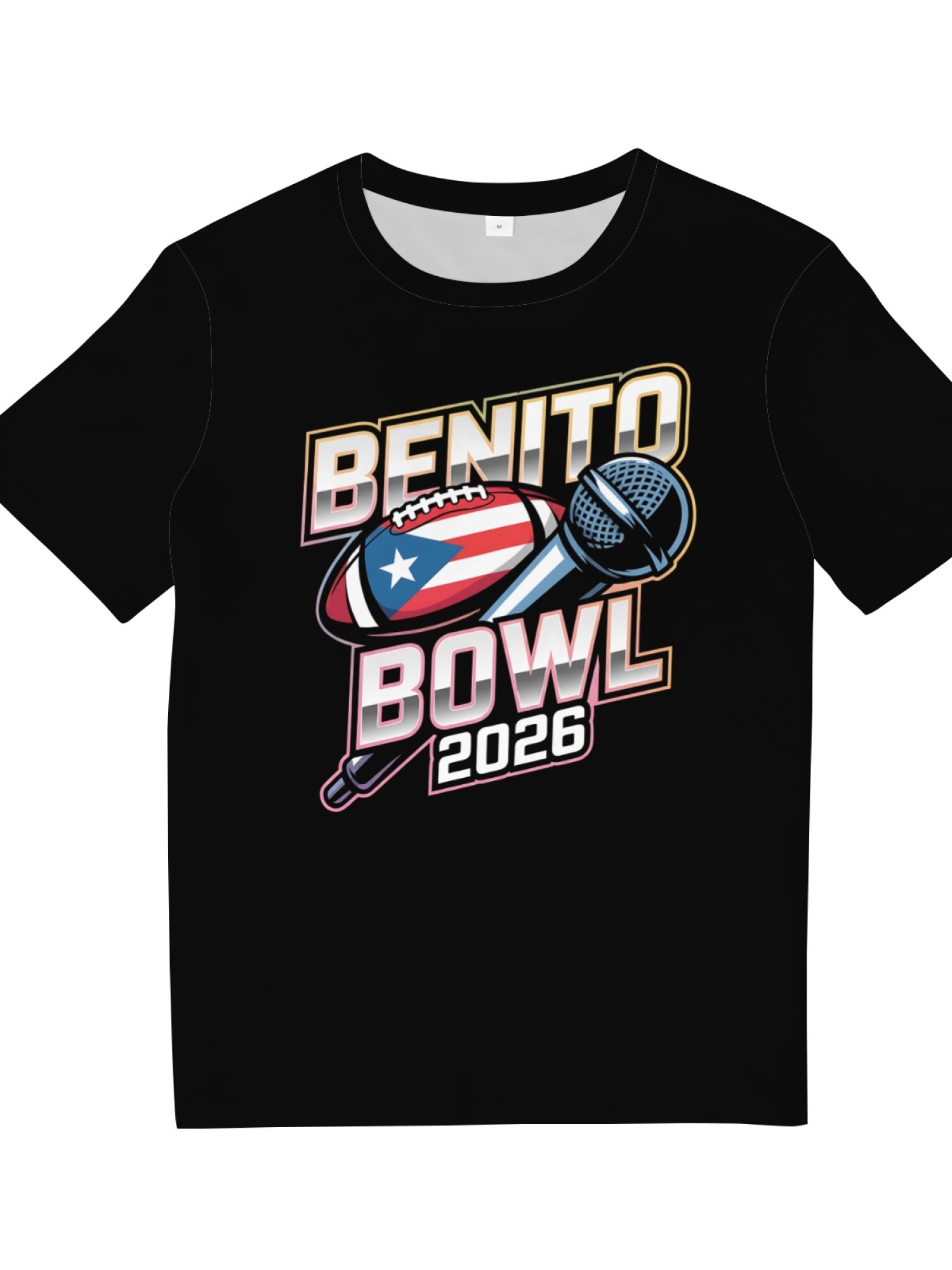Benito Bowl 2026 Men's Graphic T-Shirt - Puerto Rico Football & Music Fan Tee