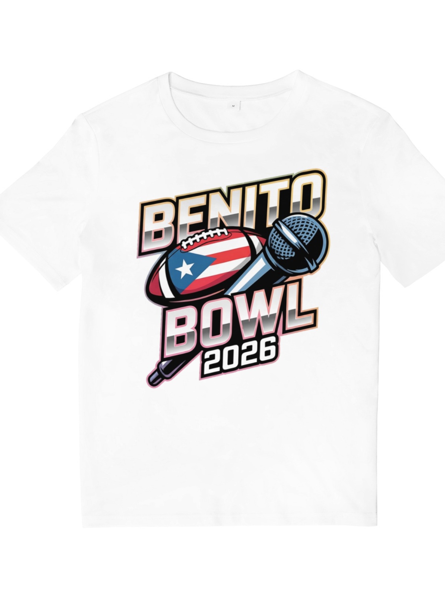 Benito Bowl 2026 Men's Graphic T-Shirt - Puerto Rico Football & Music Fan Tee