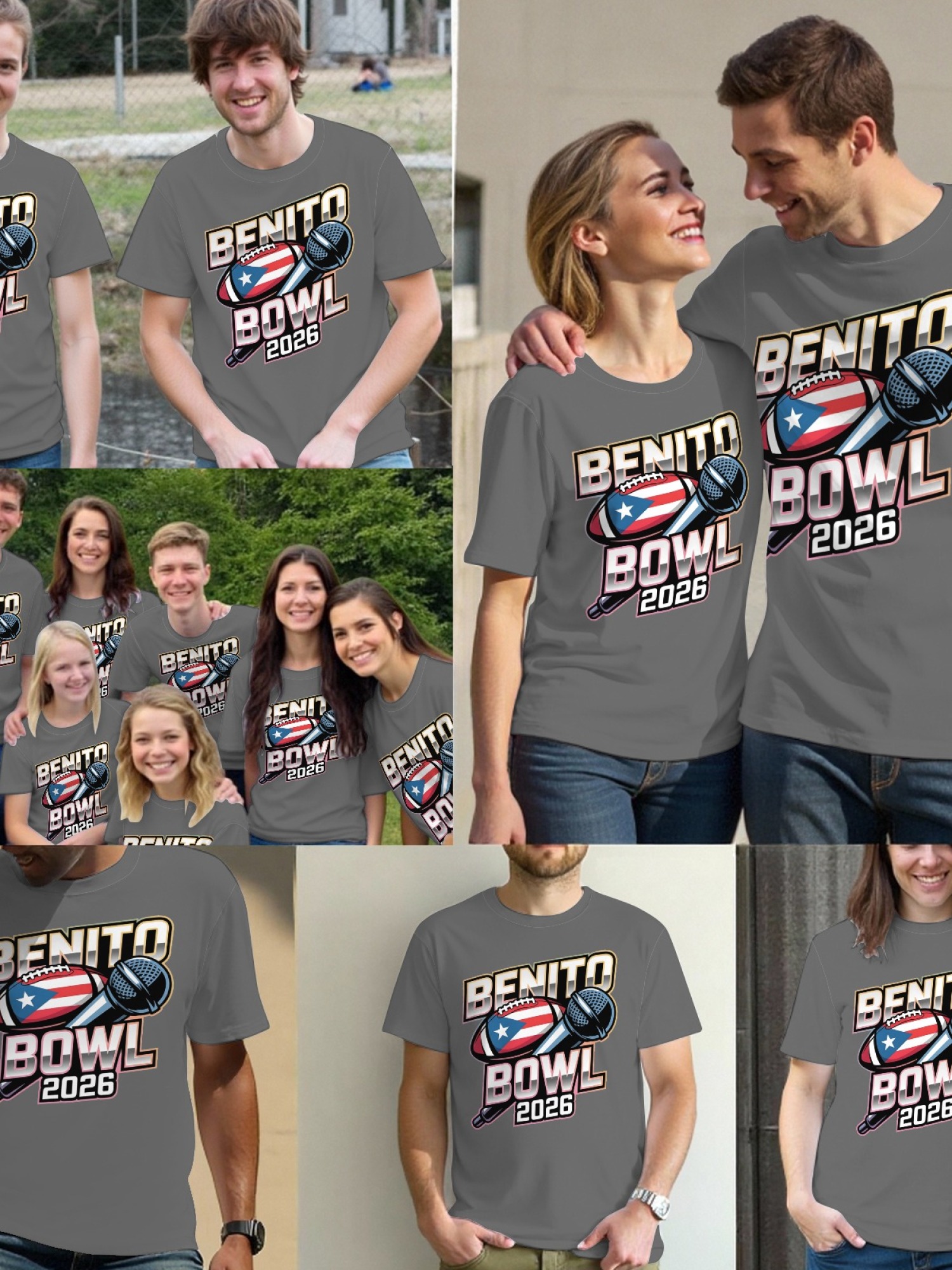 Benito Bowl 2026 Men's Graphic T-Shirt - Puerto Rico Football & Music Fan Tee