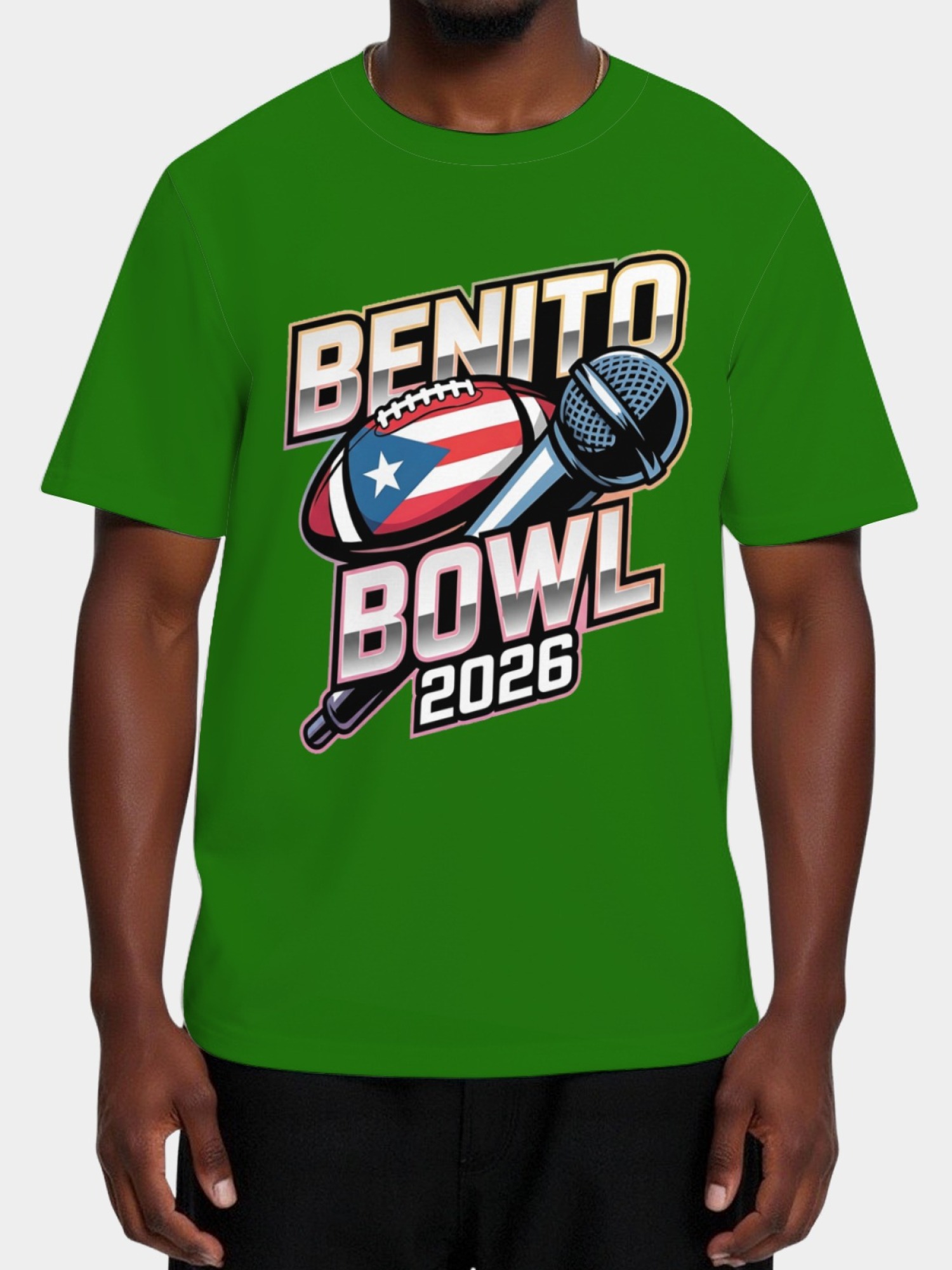 Benito Bowl 2026 Men's Graphic T-Shirt - Puerto Rico Football & Music Fan Tee