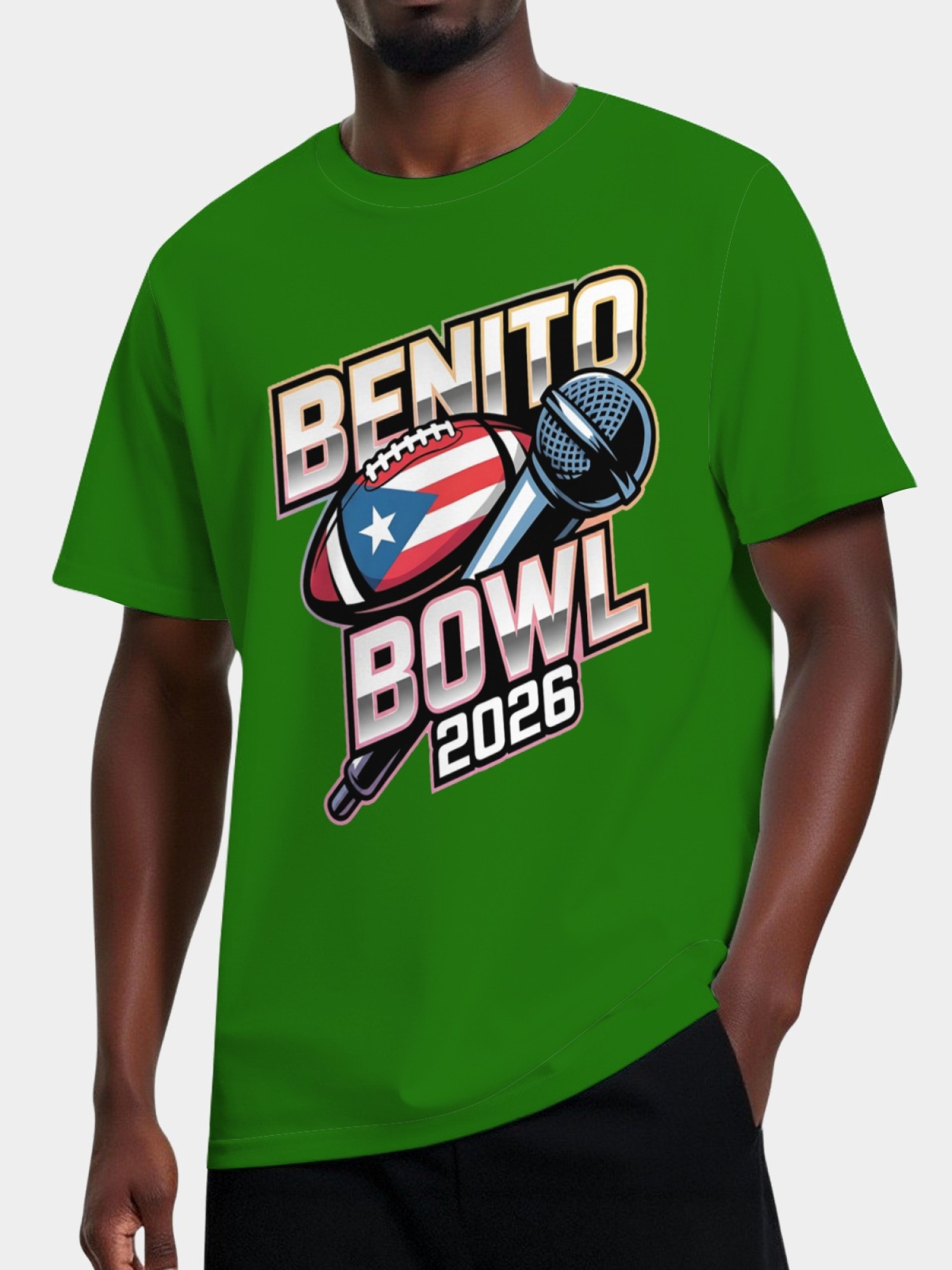 Benito Bowl 2026 Men's Graphic T-Shirt - Puerto Rico Football & Music Fan Tee