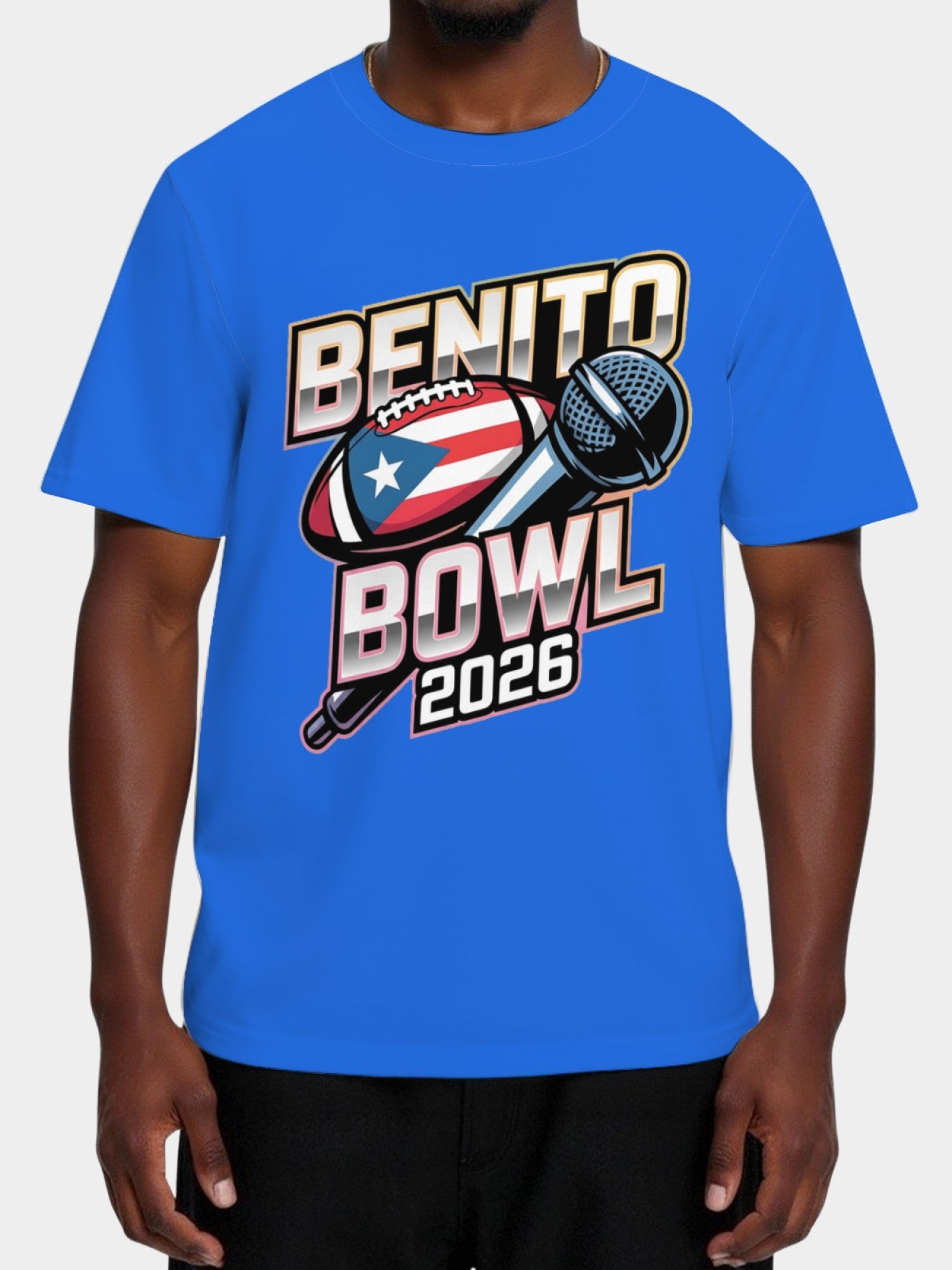 Benito Bowl 2026 Men's Graphic T-Shirt - Puerto Rico Football & Music Fan Tee