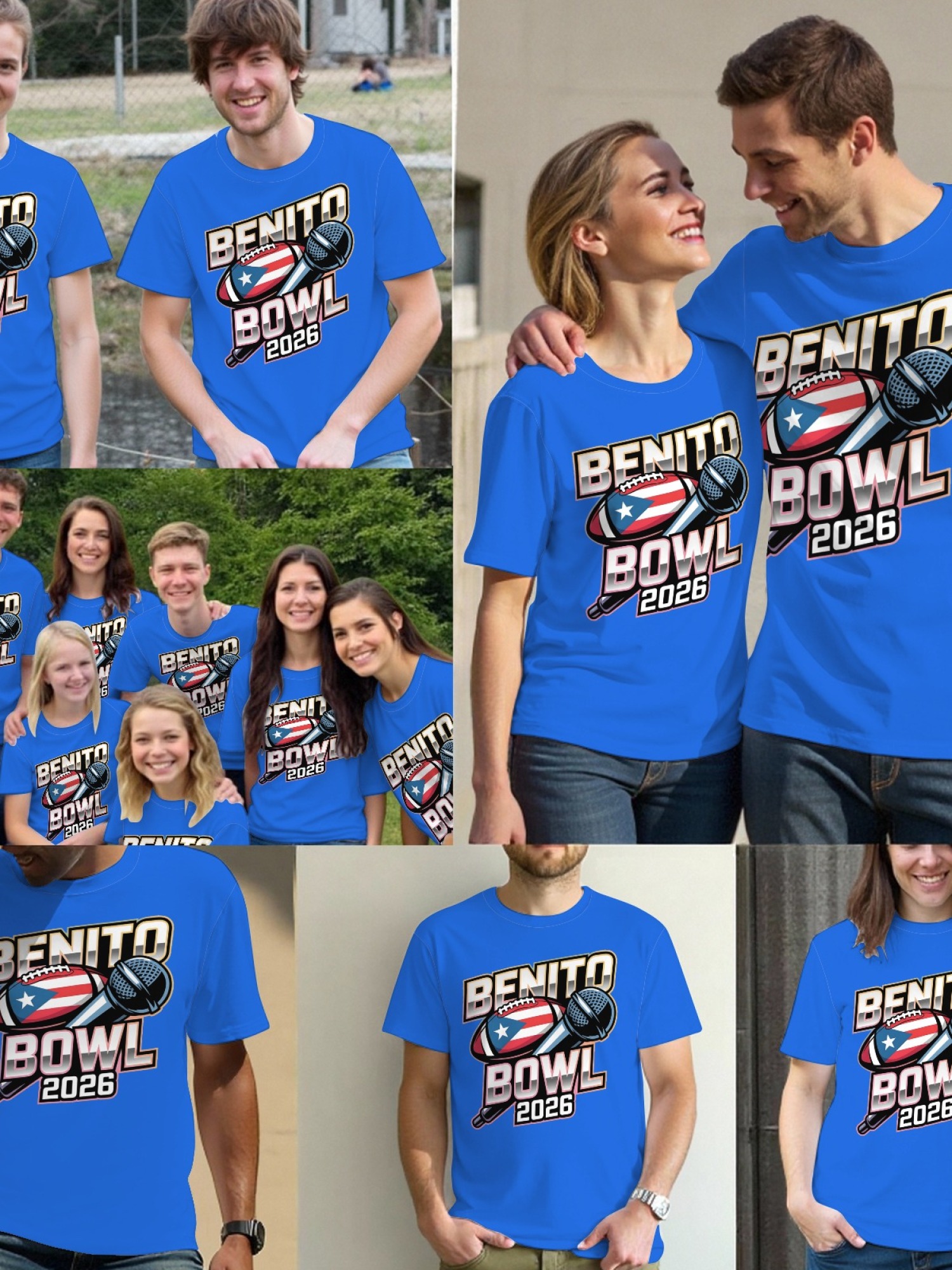 Benito Bowl 2026 Men's Graphic T-Shirt - Puerto Rico Football & Music Fan Tee