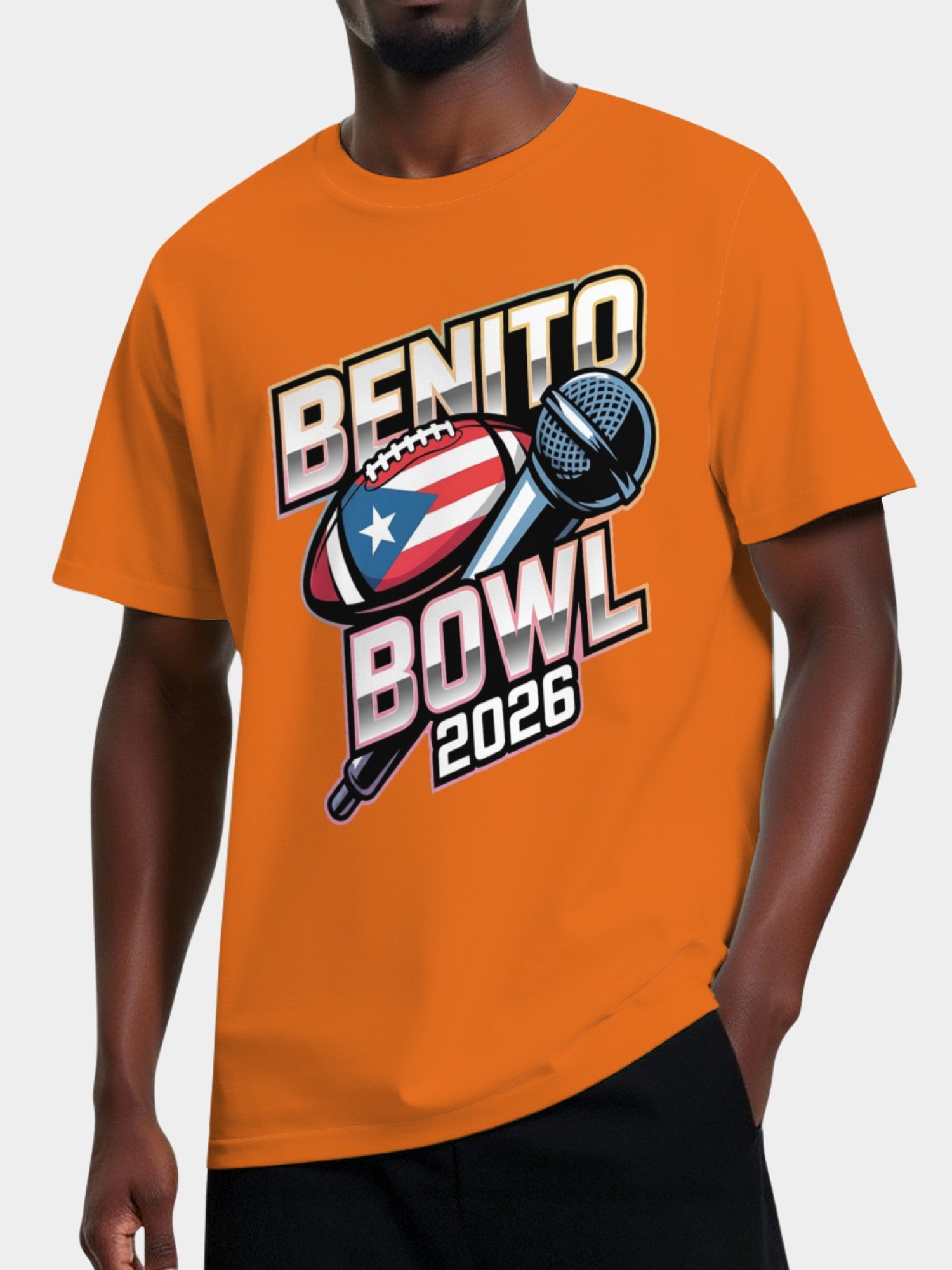 Benito Bowl 2026 Men's Graphic T-Shirt - Puerto Rico Football & Music Fan Tee