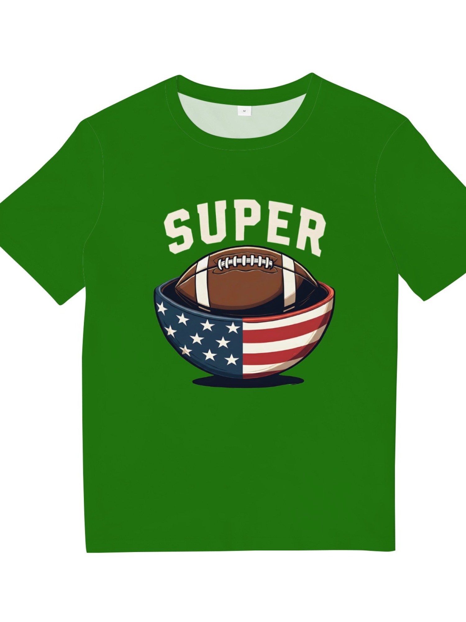 Men's Super Bowl Football T-Shirt - American Flag Bowl Graphic Tee