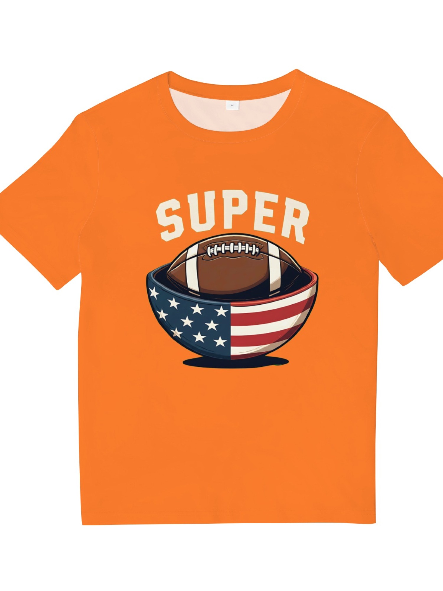 Men's Super Bowl Football T-Shirt - American Flag Bowl Graphic Tee