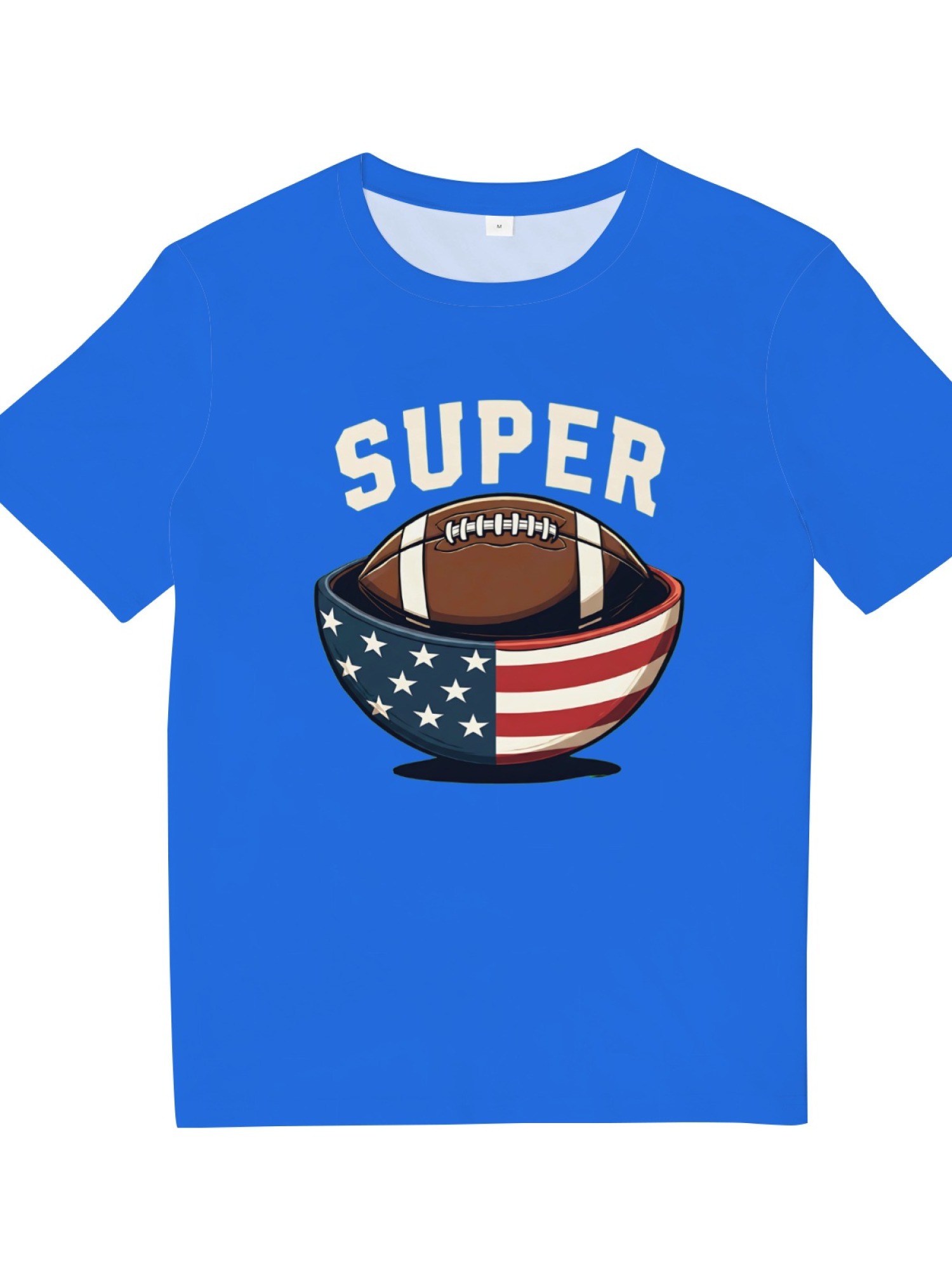 Men's Super Bowl Football T-Shirt - American Flag Bowl Graphic Tee