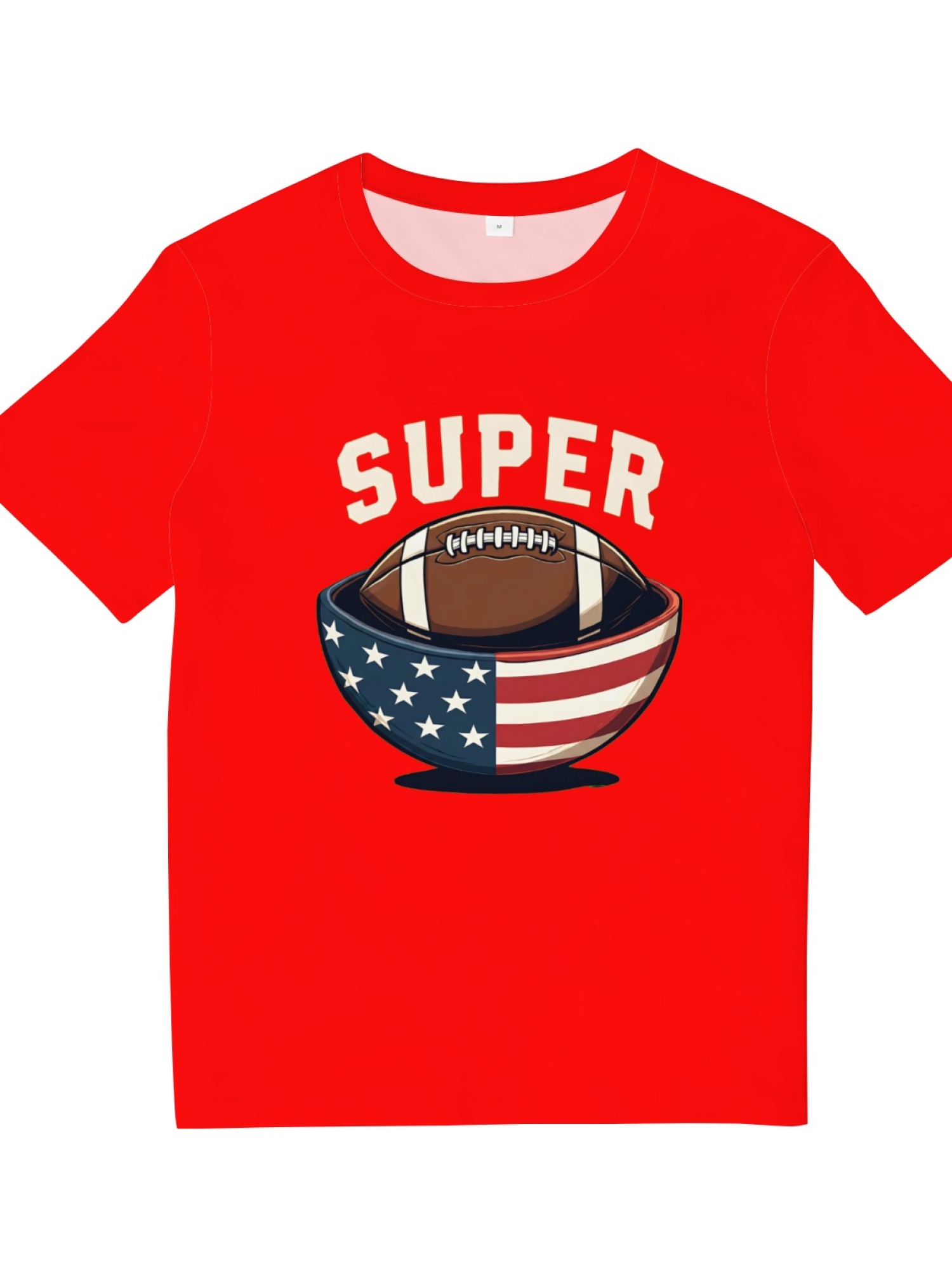 Men's Super Bowl Football T-Shirt - American Flag Bowl Graphic Tee