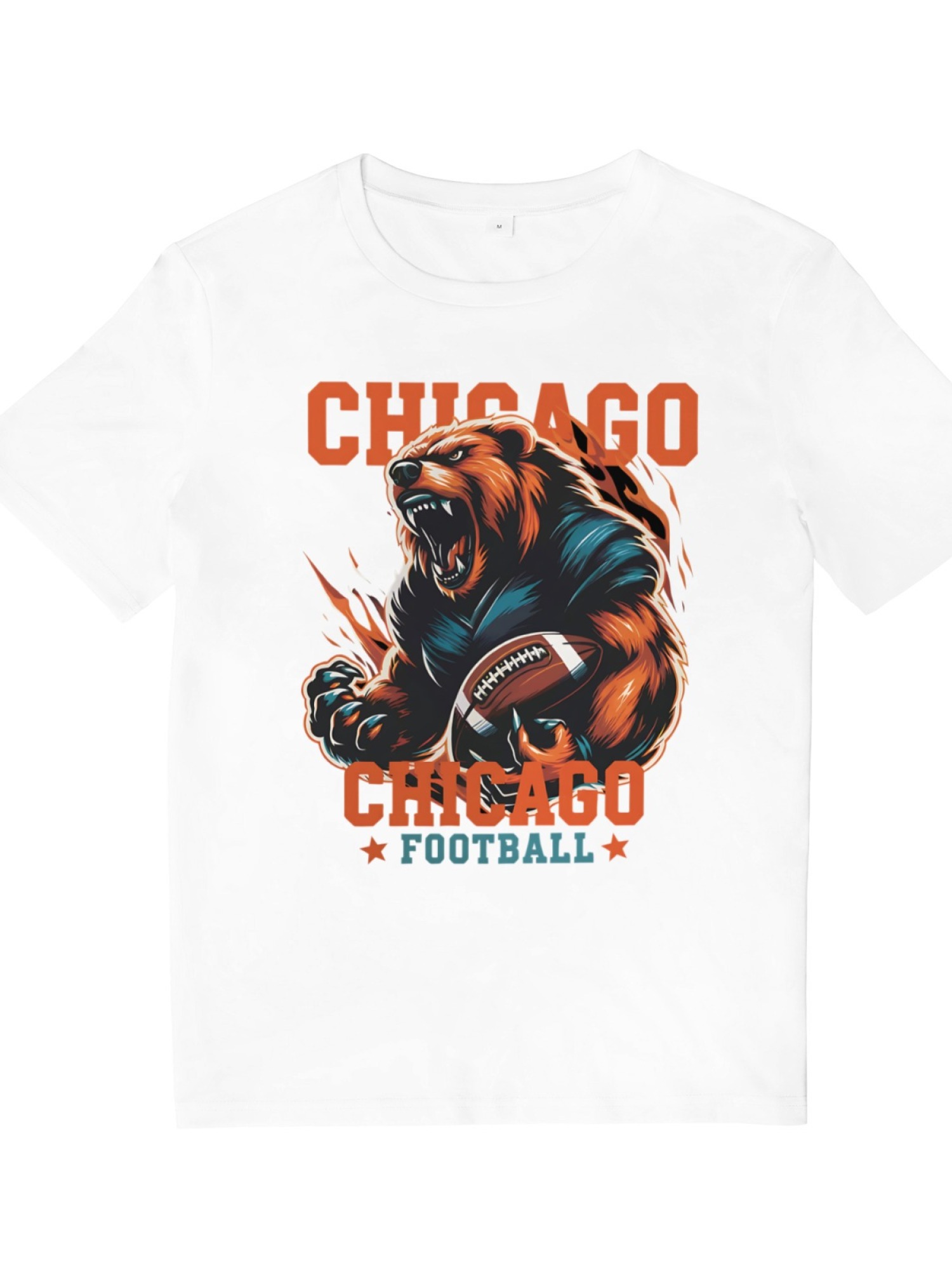 Chicago Football Grizzly Bear Men's Graphic T-Shirt - Premium Cotton Tee