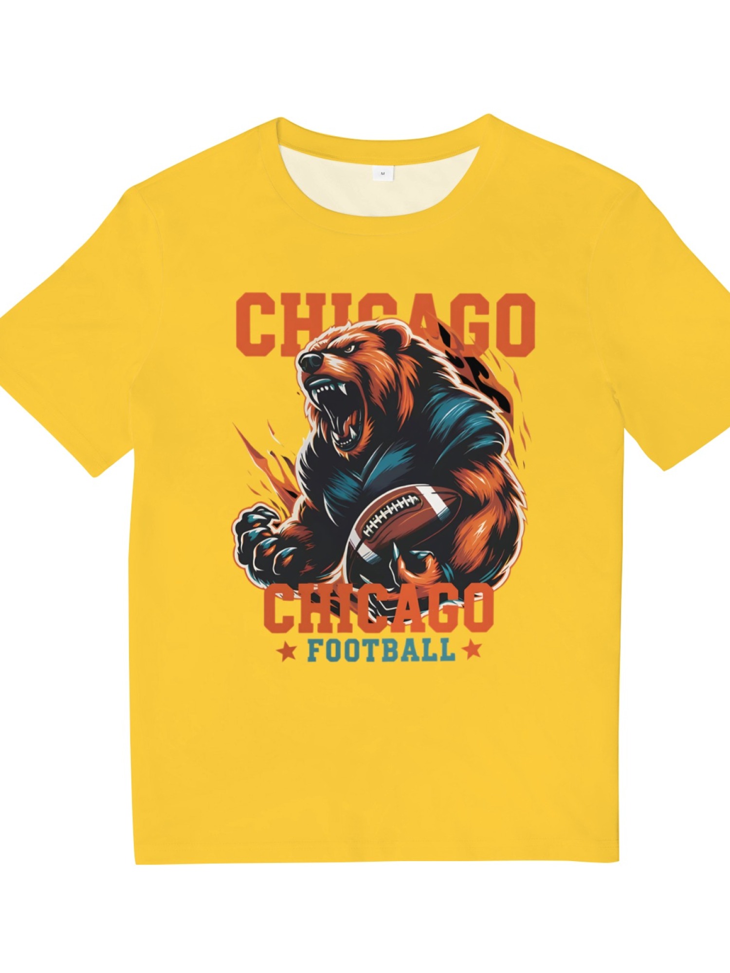 Chicago Football Grizzly Bear Men's Graphic T-Shirt - Premium Cotton Tee