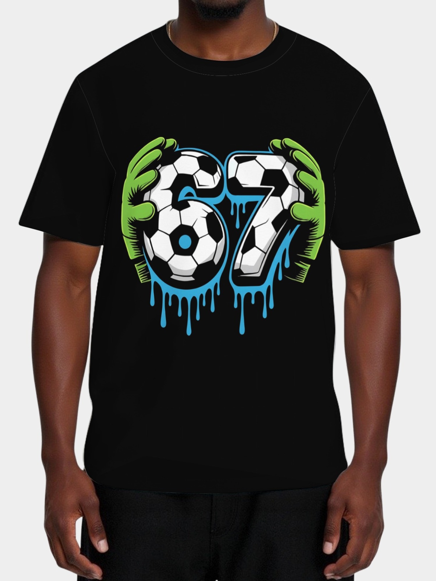 Graffiti Soccer Goalkeeper T-Shirt - Urban Drip Style Number 67 Graphic Tee