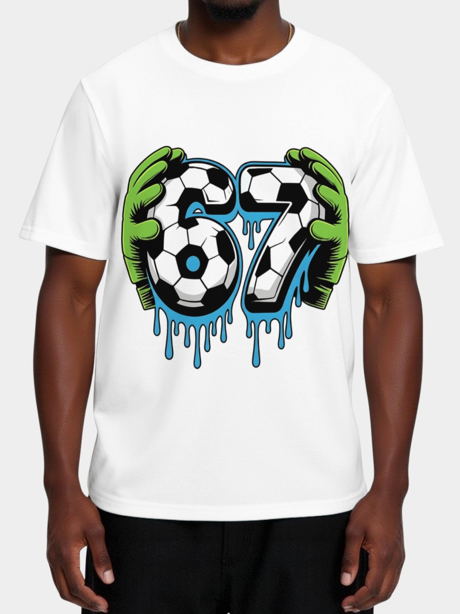 Graffiti Soccer Goalkeeper T-Shirt - Urban Drip Style Number 67 Graphic Tee