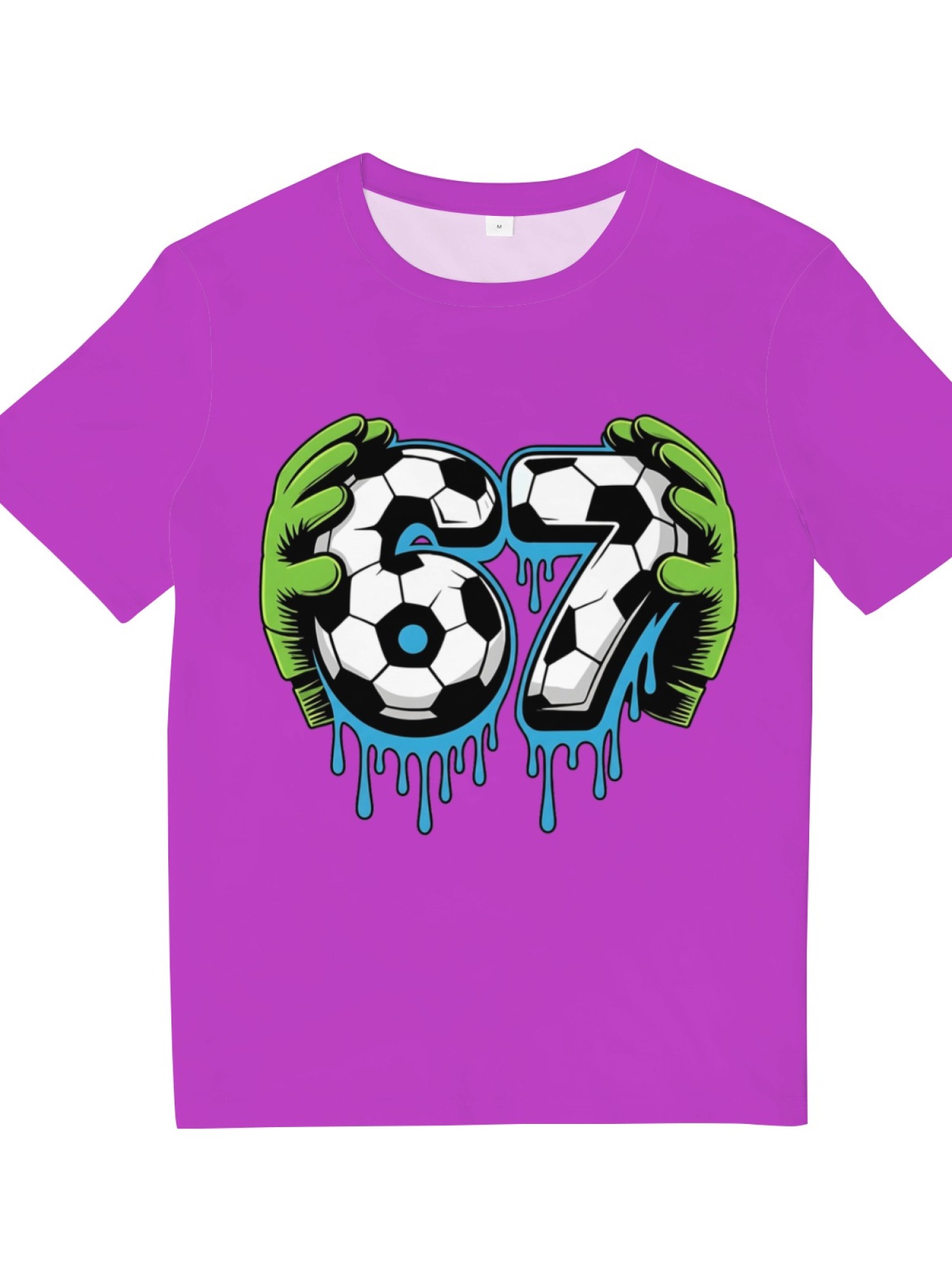 Graffiti Soccer Goalkeeper T-Shirt - Urban Drip Style Number 67 Graphic Tee