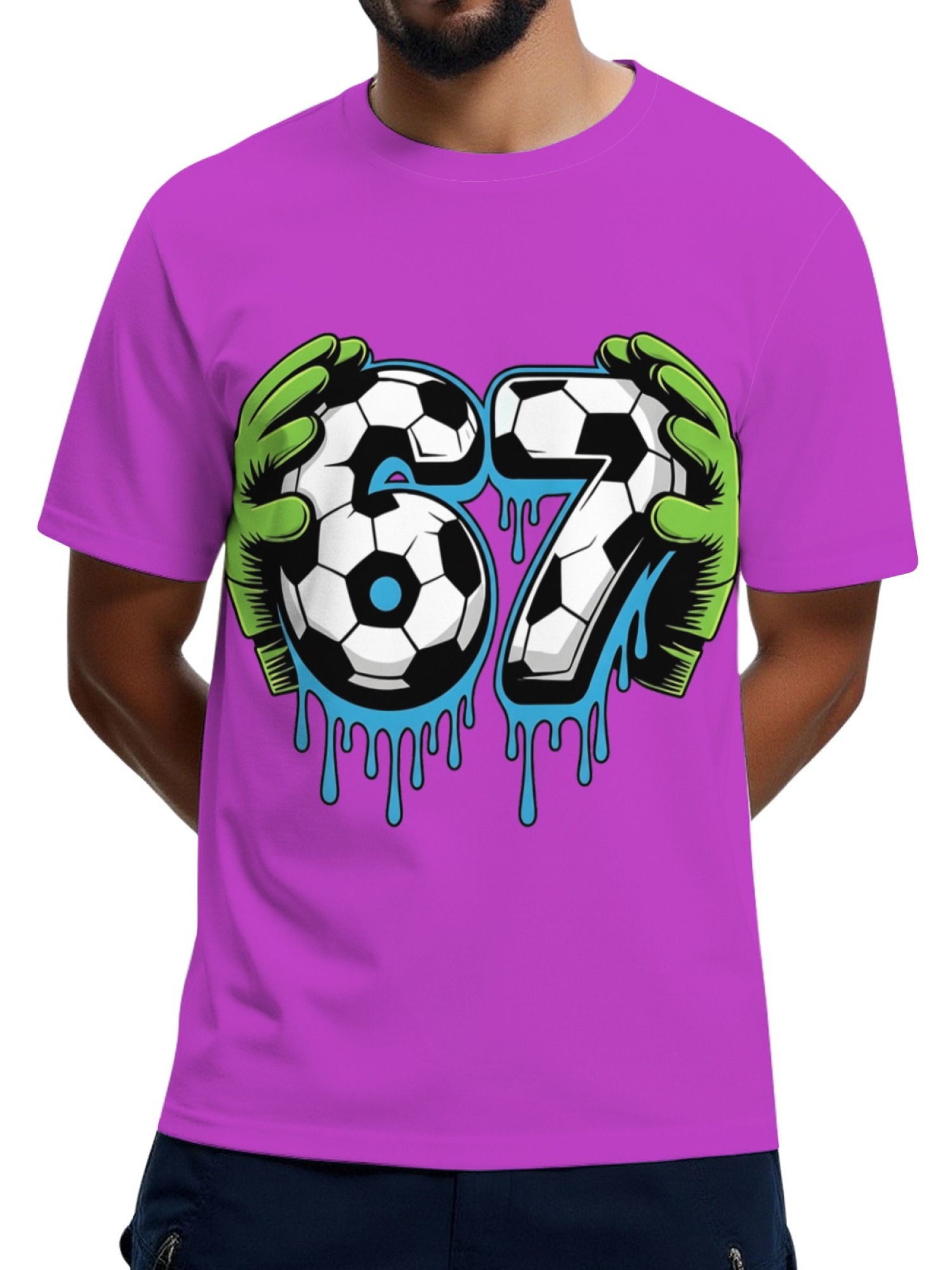 Graffiti Soccer Goalkeeper T-Shirt - Urban Drip Style Number 67 Graphic Tee