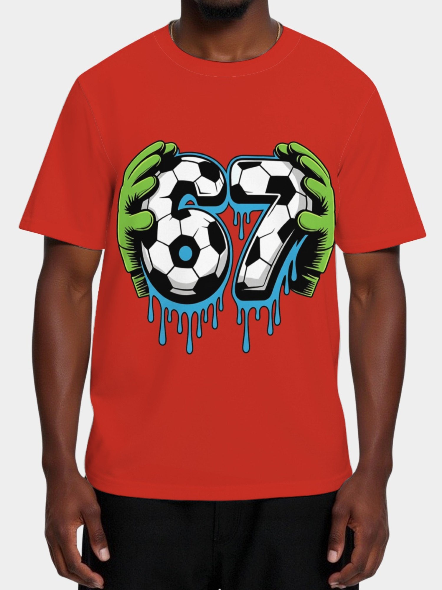 Graffiti Soccer Goalkeeper T-Shirt - Urban Drip Style Number 67 Graphic Tee