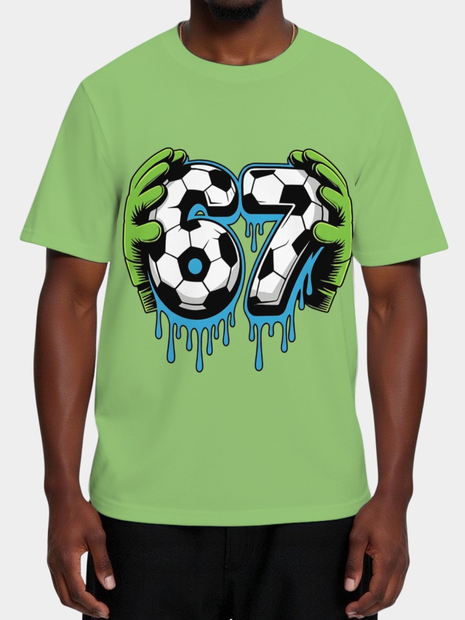 Graffiti Soccer Goalkeeper T-Shirt - Urban Drip Style Number 67 Graphic Tee