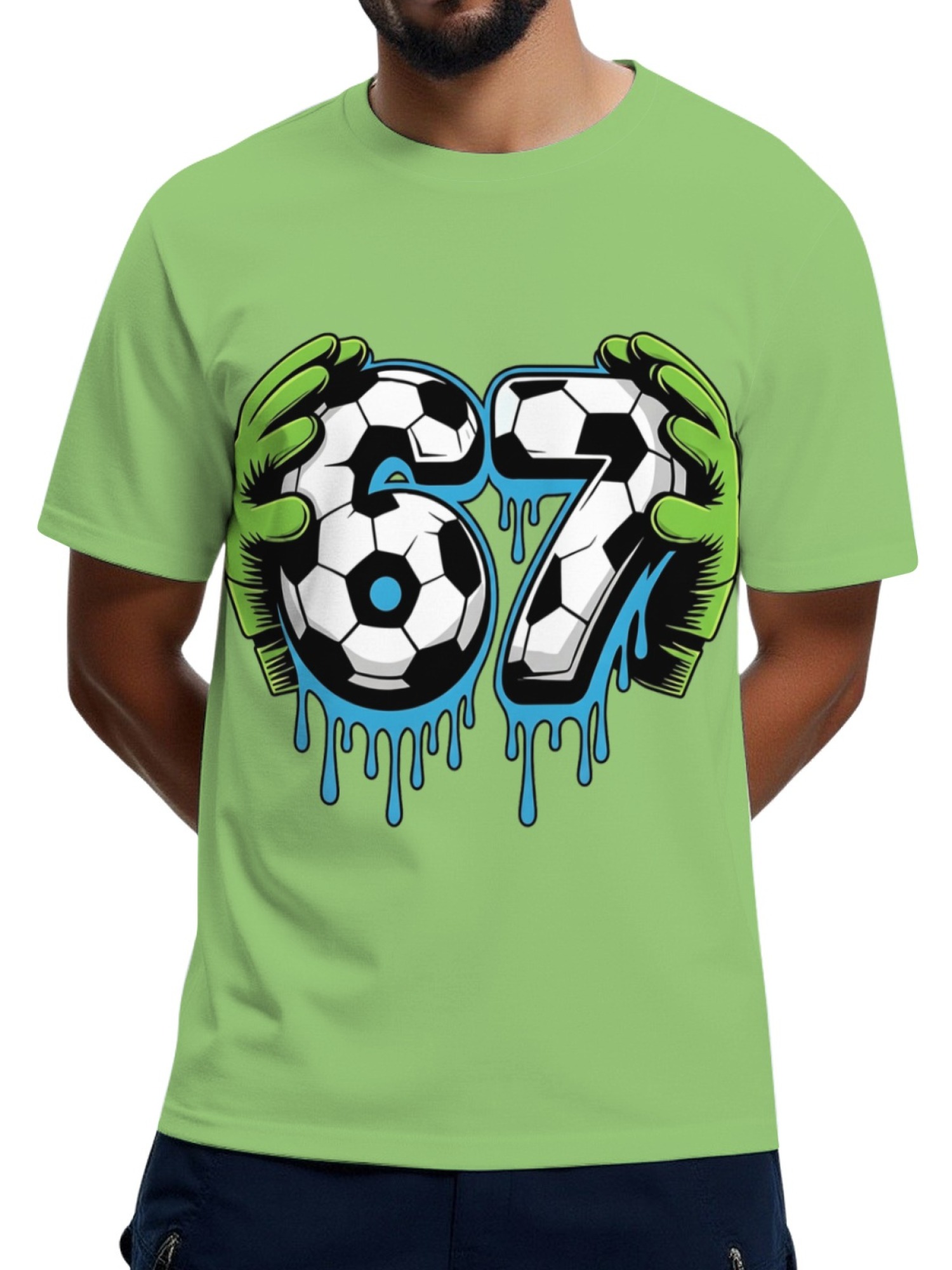 Graffiti Soccer Goalkeeper T-Shirt - Urban Drip Style Number 67 Graphic Tee