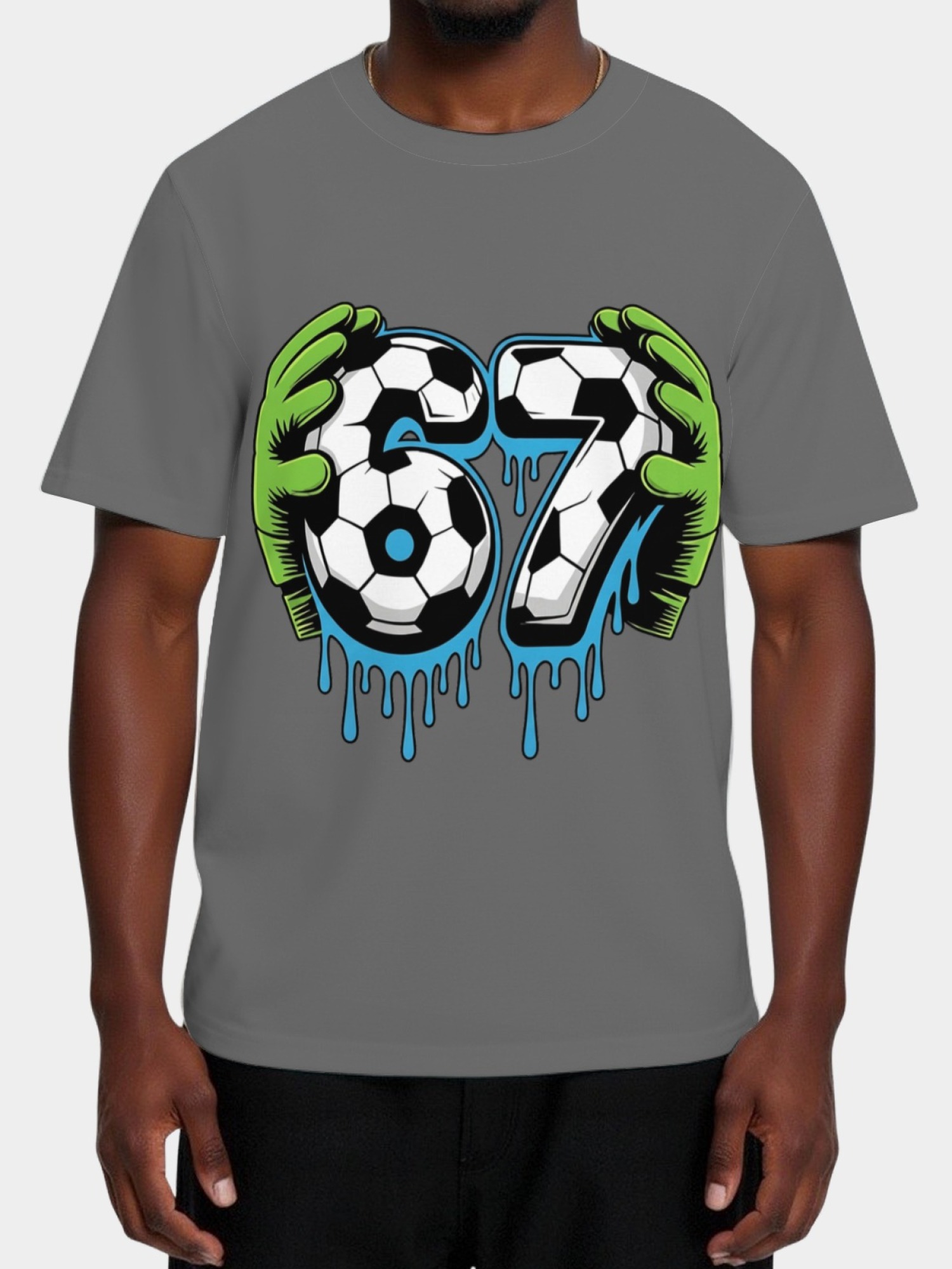 Graffiti Soccer Goalkeeper T-Shirt - Urban Drip Style Number 67 Graphic Tee