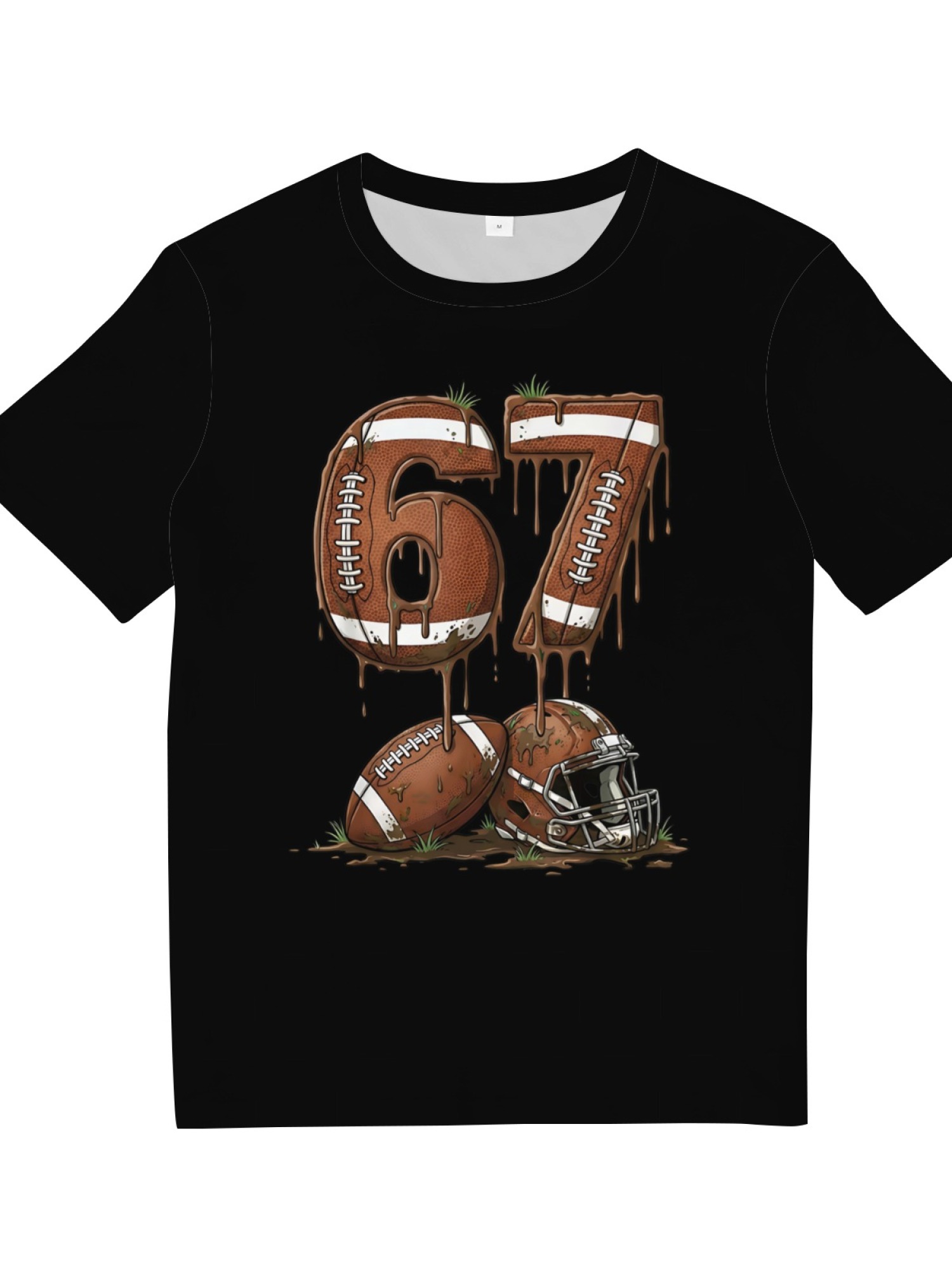 Urban Sports Drip T-Shirt - Graffiti Number 67 Soccer & American Football Graphic Tee