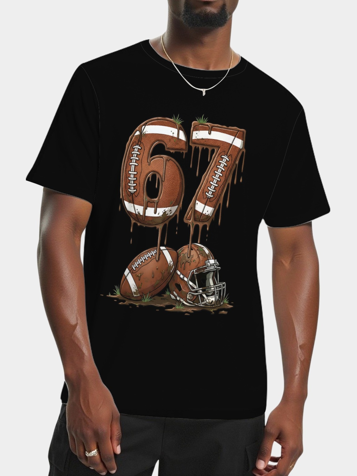 Urban Sports Drip T-Shirt - Graffiti Number 67 Soccer & American Football Graphic Tee