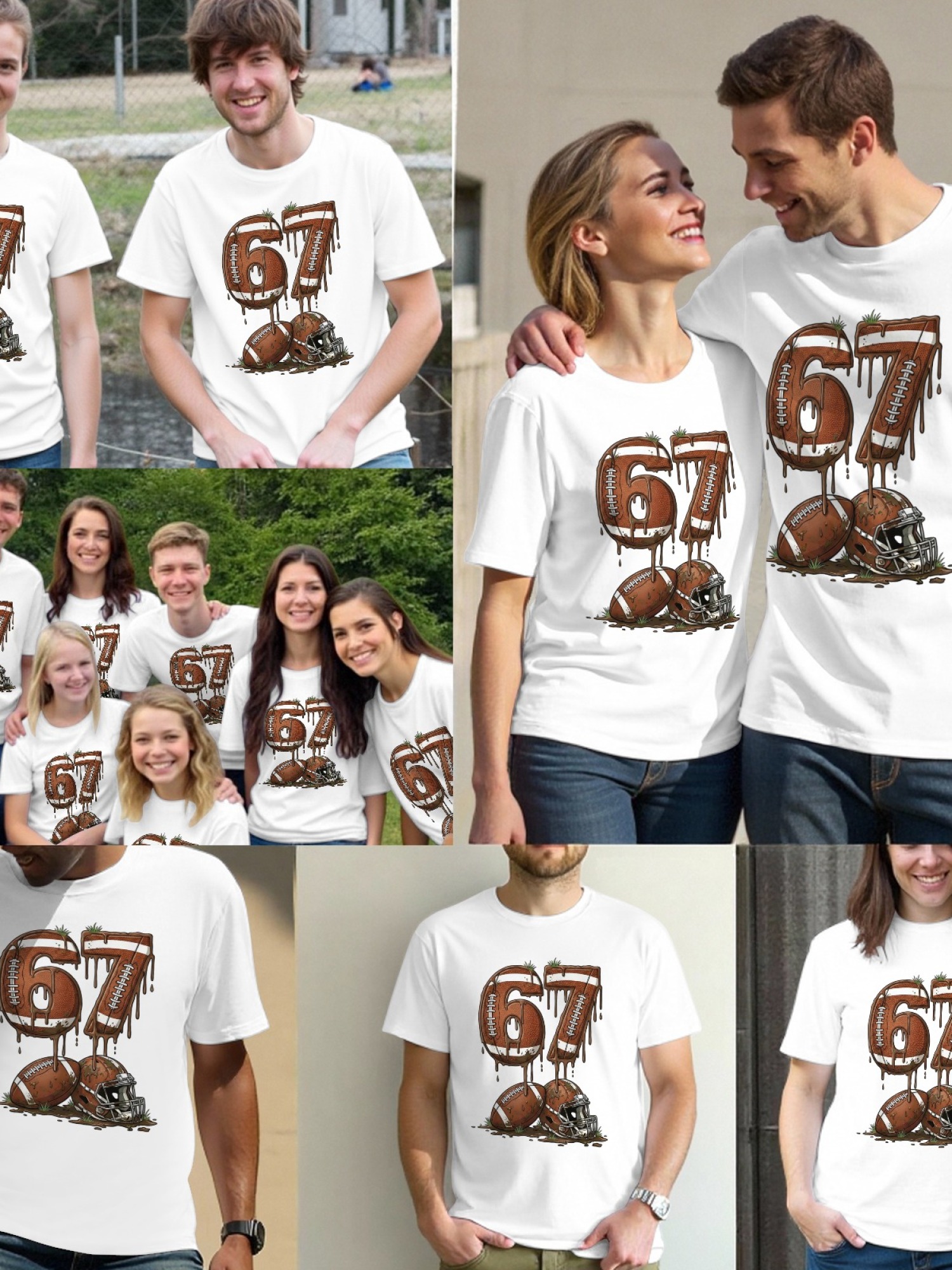 Urban Sports Drip T-Shirt - Graffiti Number 67 Soccer & American Football Graphic Tee