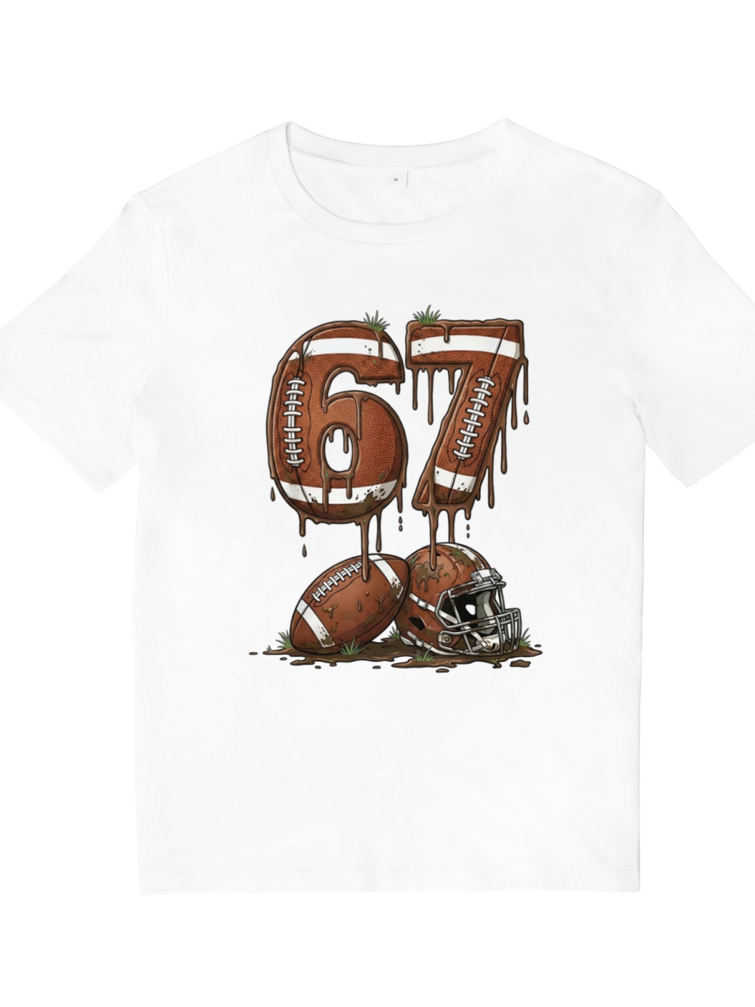 Urban Sports Drip T-Shirt - Graffiti Number 67 Soccer & American Football Graphic Tee