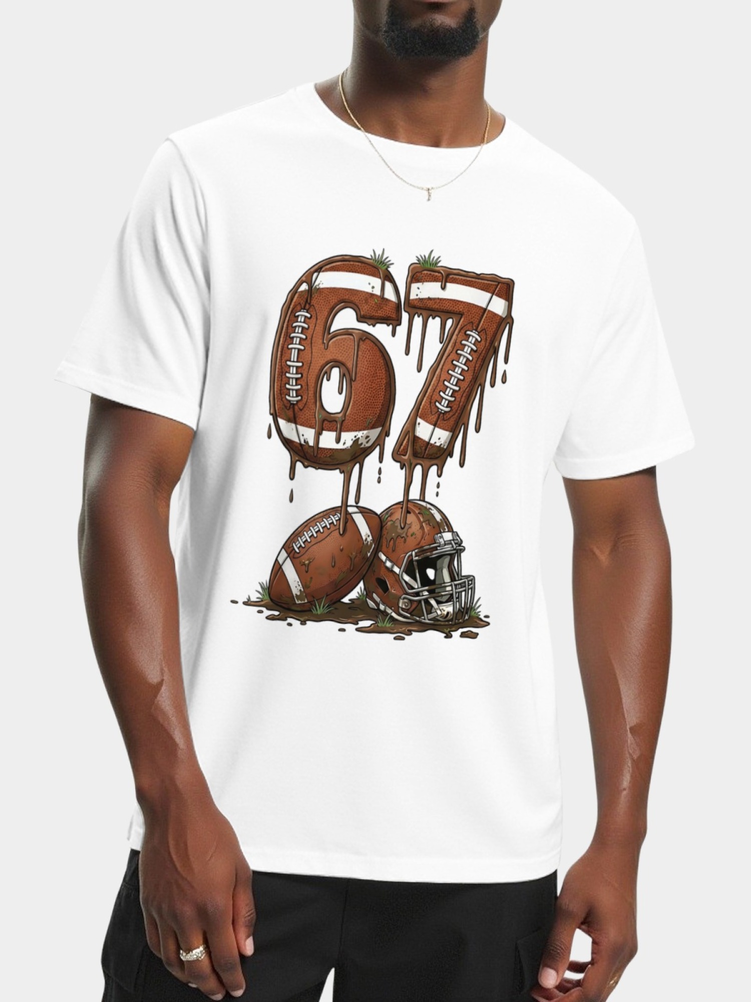 Urban Sports Drip T-Shirt - Graffiti Number 67 Soccer & American Football Graphic Tee