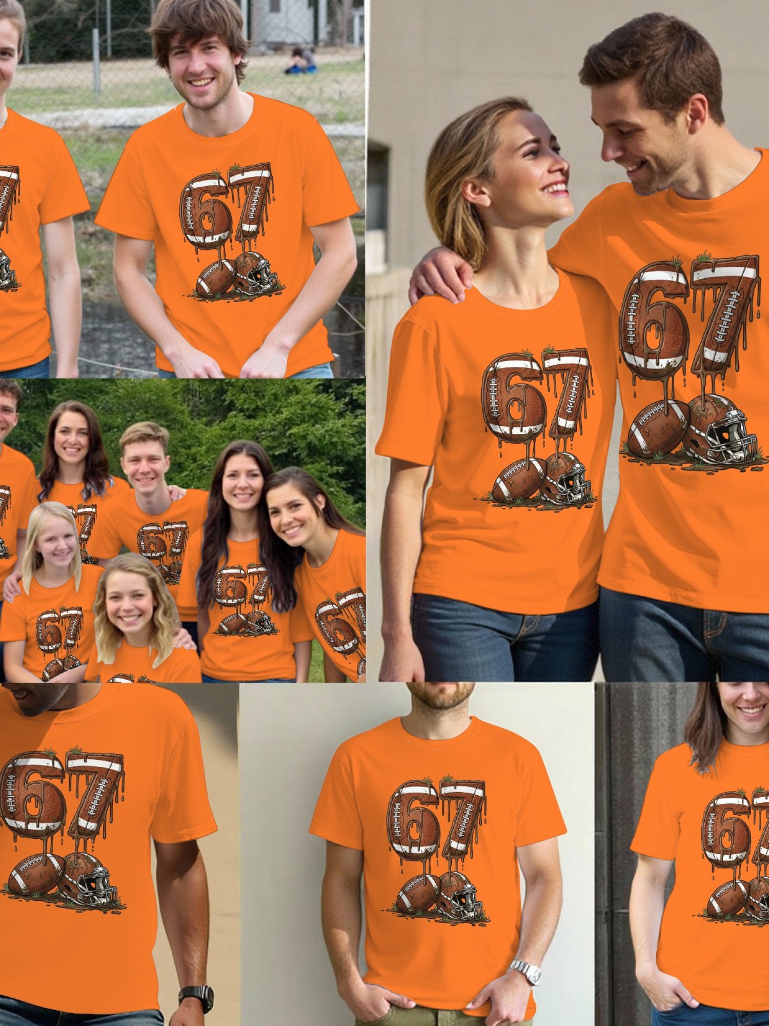 Urban Sports Drip T-Shirt - Graffiti Number 67 Soccer & American Football Graphic Tee