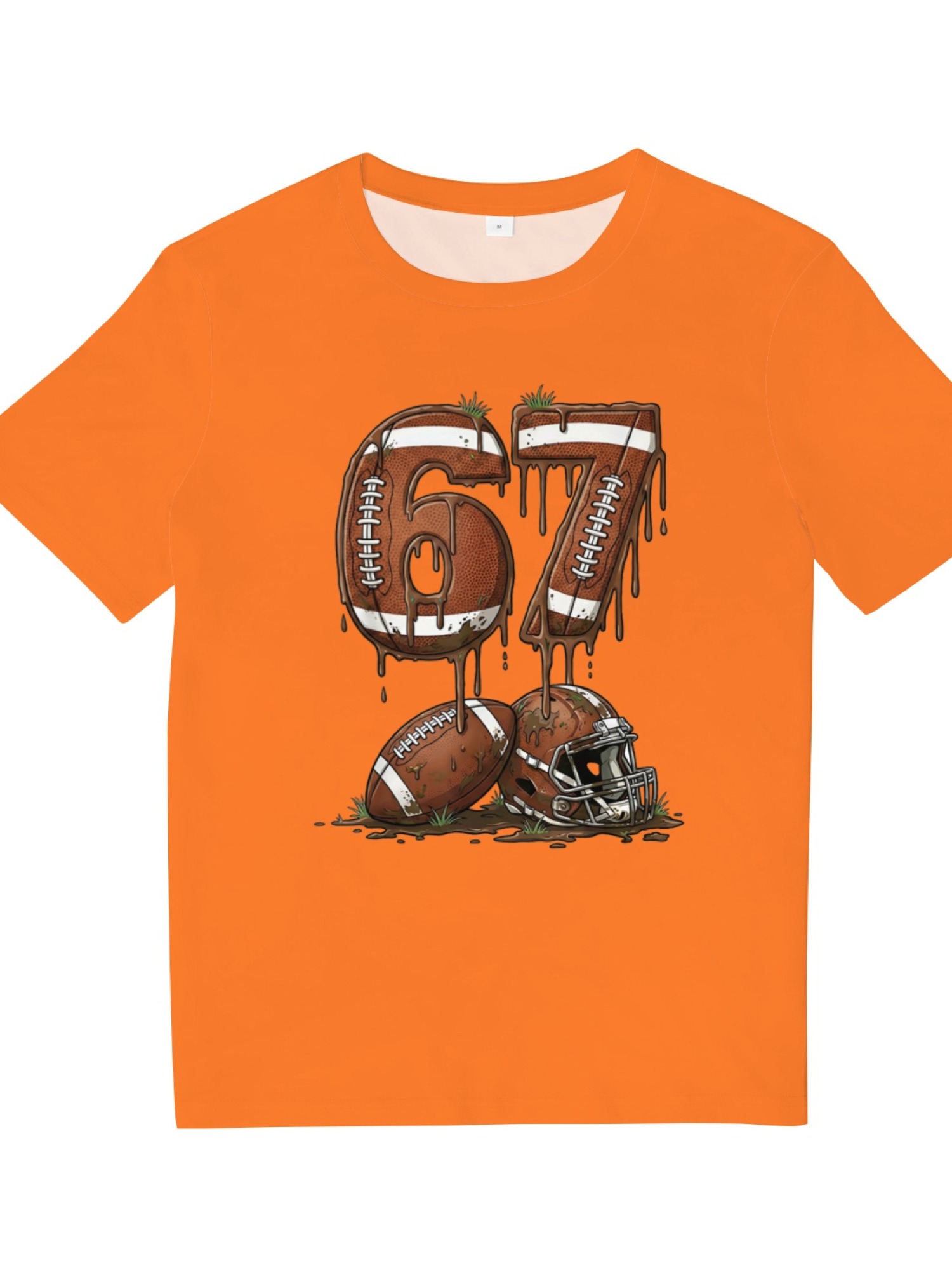 Urban Sports Drip T-Shirt - Graffiti Number 67 Soccer & American Football Graphic Tee