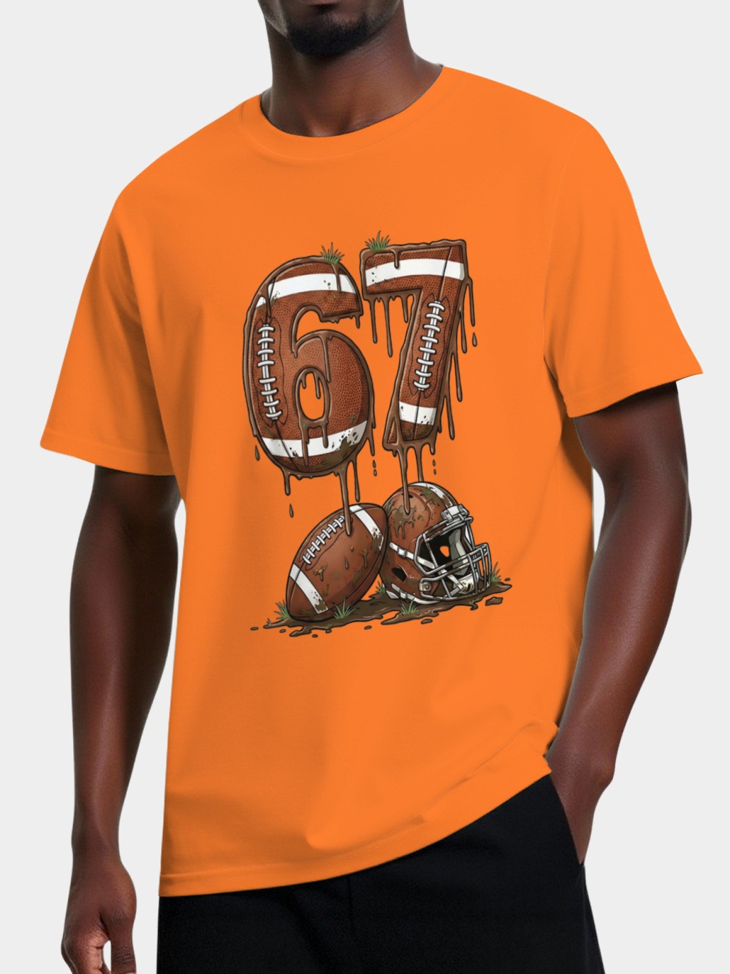 Urban Sports Drip T-Shirt - Graffiti Number 67 Soccer & American Football Graphic Tee