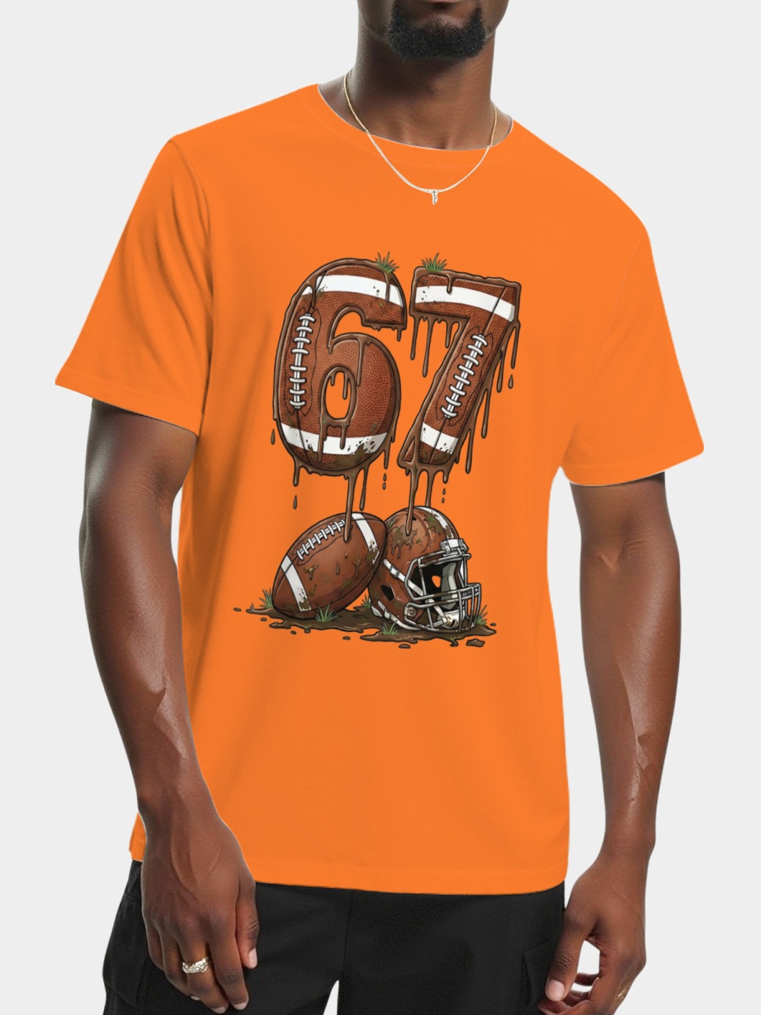 Urban Sports Drip T-Shirt - Graffiti Number 67 Soccer & American Football Graphic Tee