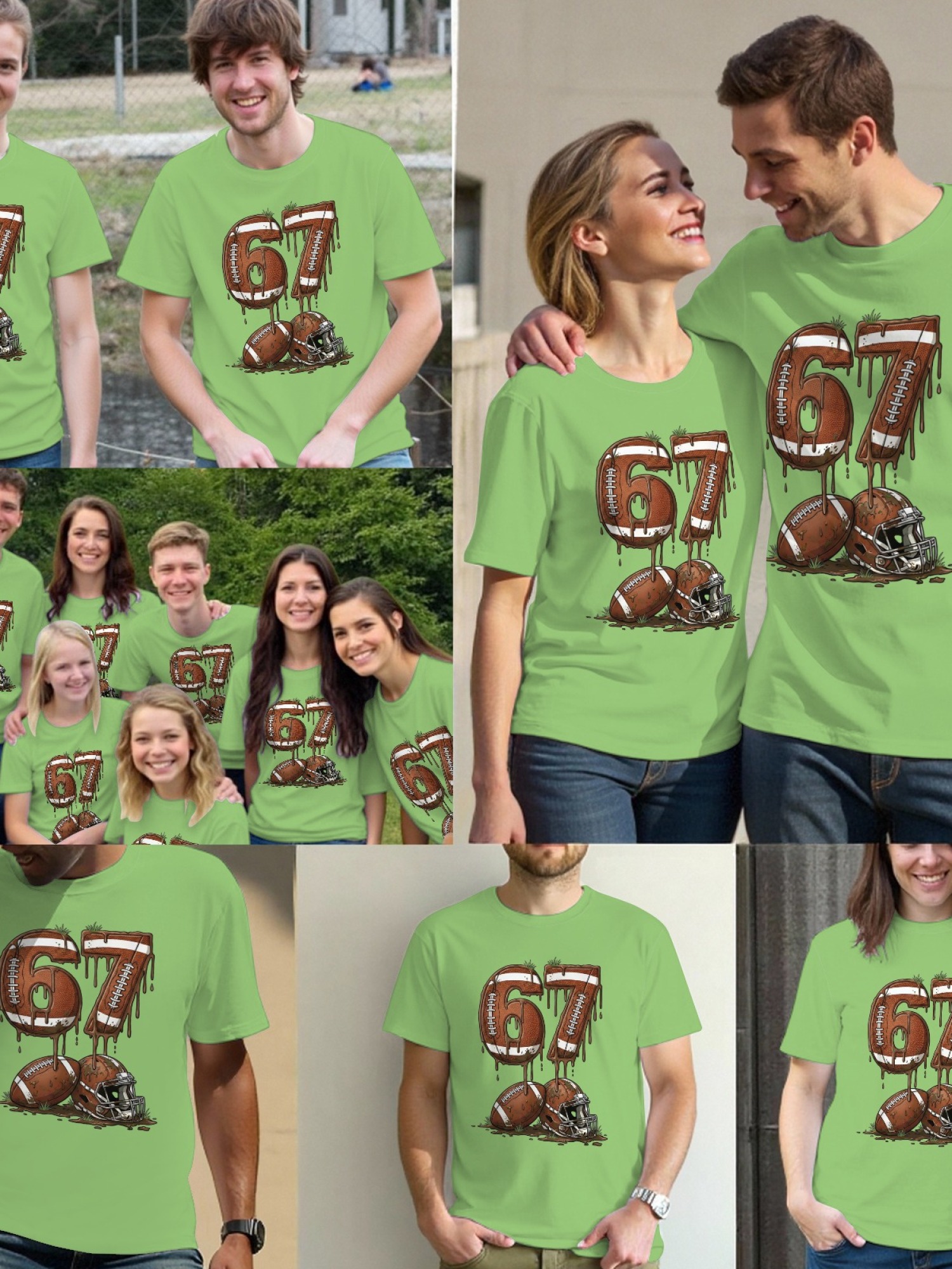 Urban Sports Drip T-Shirt - Graffiti Number 67 Soccer & American Football Graphic Tee