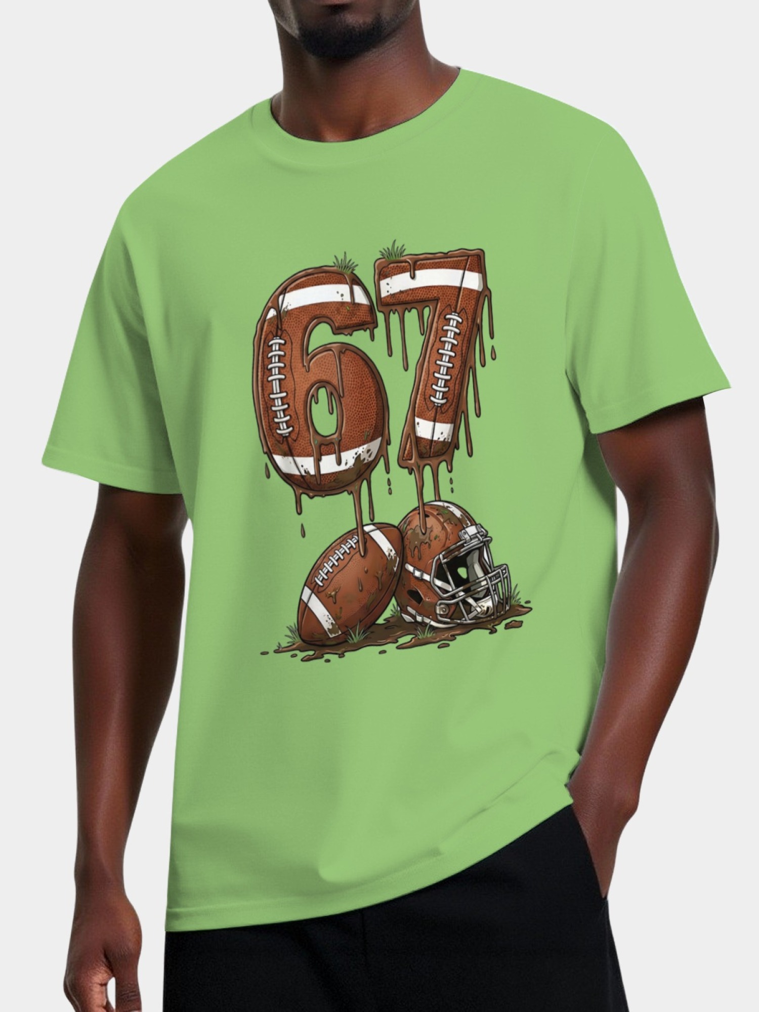 Urban Sports Drip T-Shirt - Graffiti Number 67 Soccer & American Football Graphic Tee