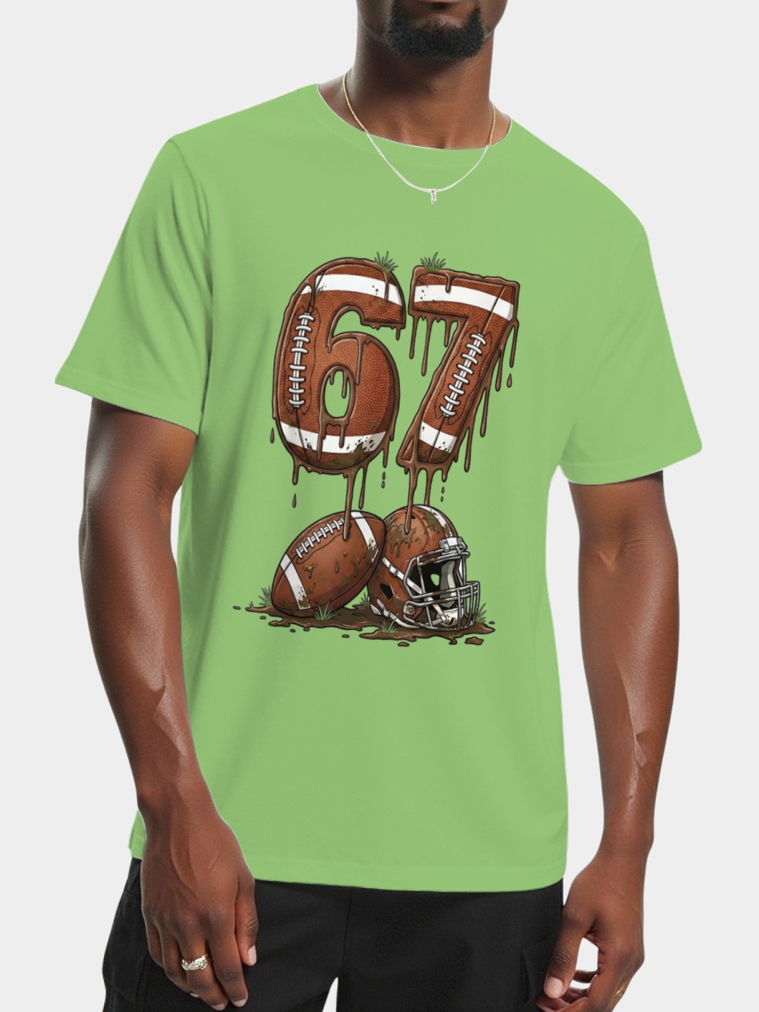 Urban Sports Drip T-Shirt - Graffiti Number 67 Soccer & American Football Graphic Tee