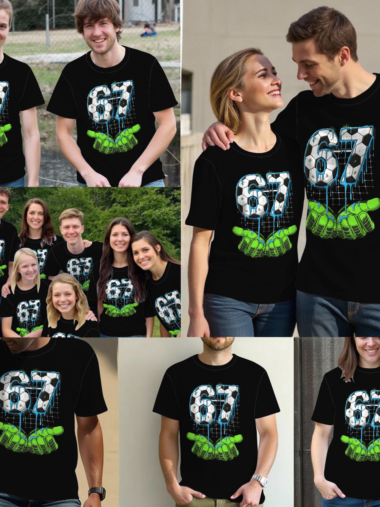 Urban Soccer Goalkeeper T-Shirt - Graffiti Drip Number 67 Men's Graphic Tee (9 Colors)