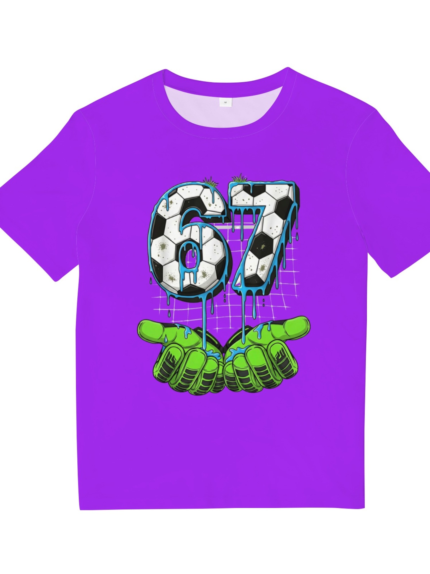 Urban Soccer Goalkeeper T-Shirt - Graffiti Drip Number 67 Men's Graphic Tee (9 Colors)